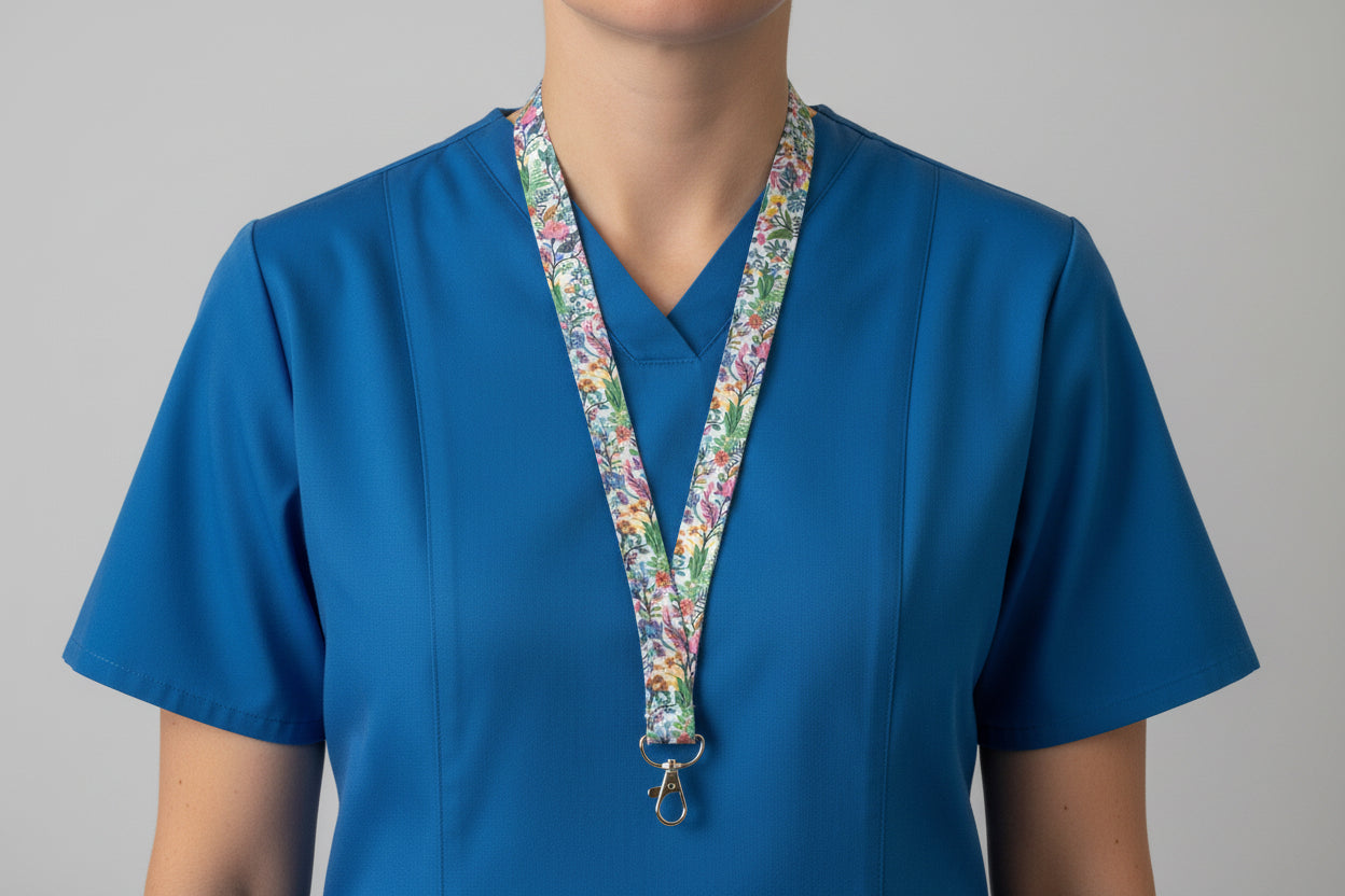 Handmade safety breakaway lanyard with anti-strangulation release points for NHS, healthcare, education and security staff
