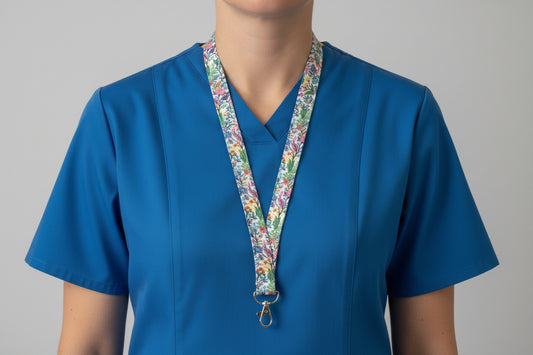 Handmade safety breakaway lanyard with anti-strangulation release points for NHS, healthcare, education and security staff