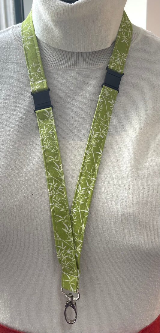 Green Bamboo Fabric Breakaway Lanyard
