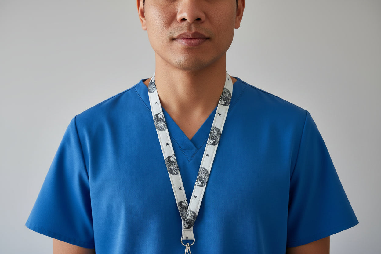 Handmade safety breakaway lanyard with anti-strangulation release points for NHS, healthcare, education and security staff