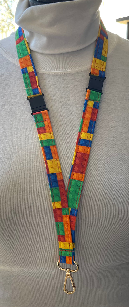 Building bricks Fabric Breakaway Lanyard - House of Lanyards