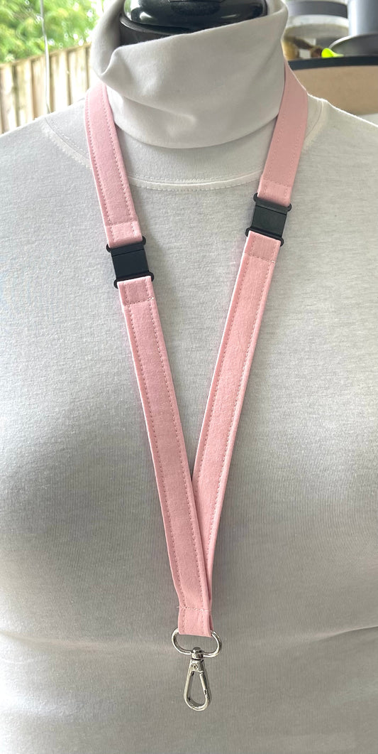 Plain: Pink Fabric Breakaway Lanyard - House of Lanyards