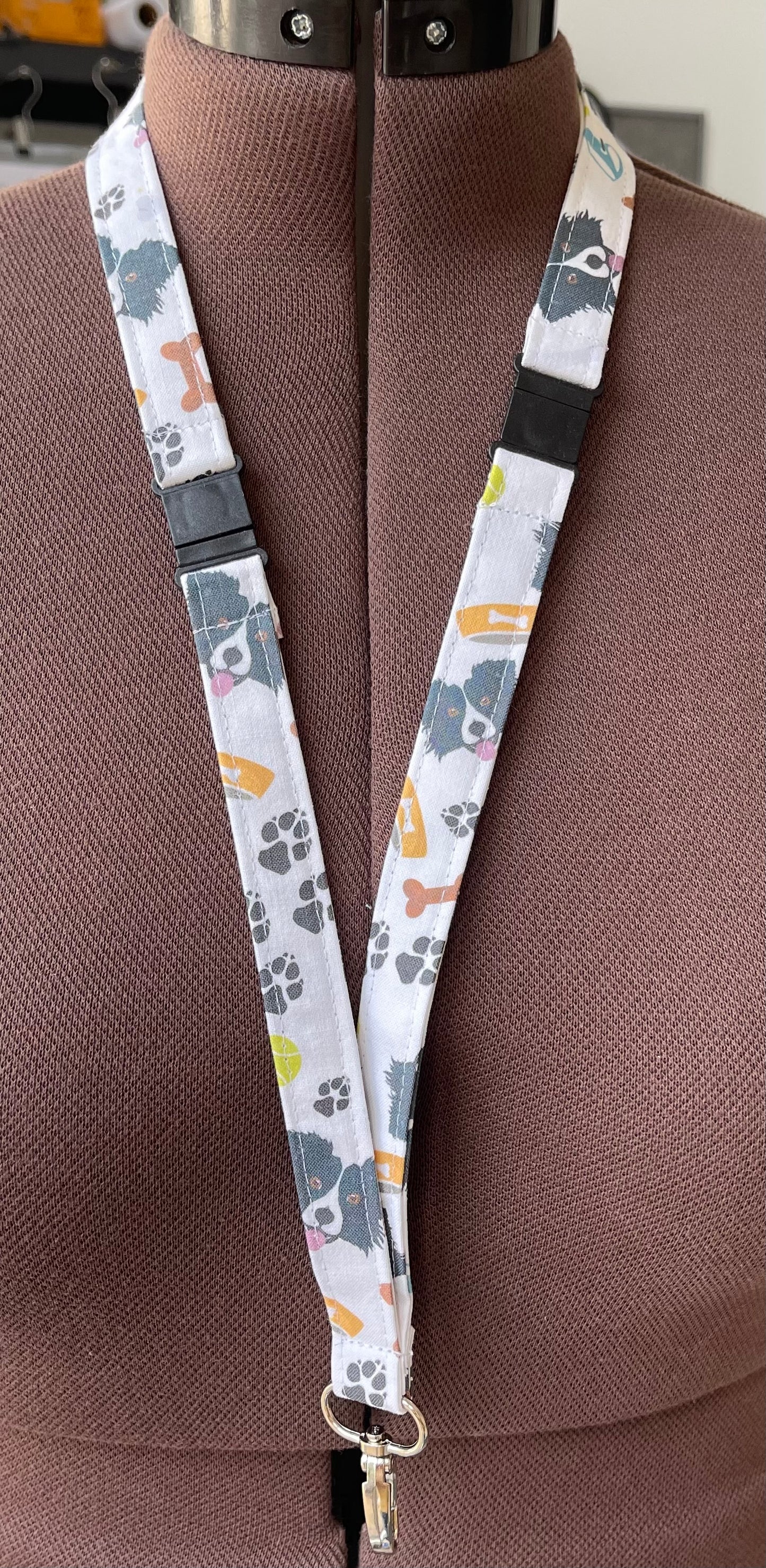 Collie dog bones Fabric Breakaway Lanyard - House of Lanyards