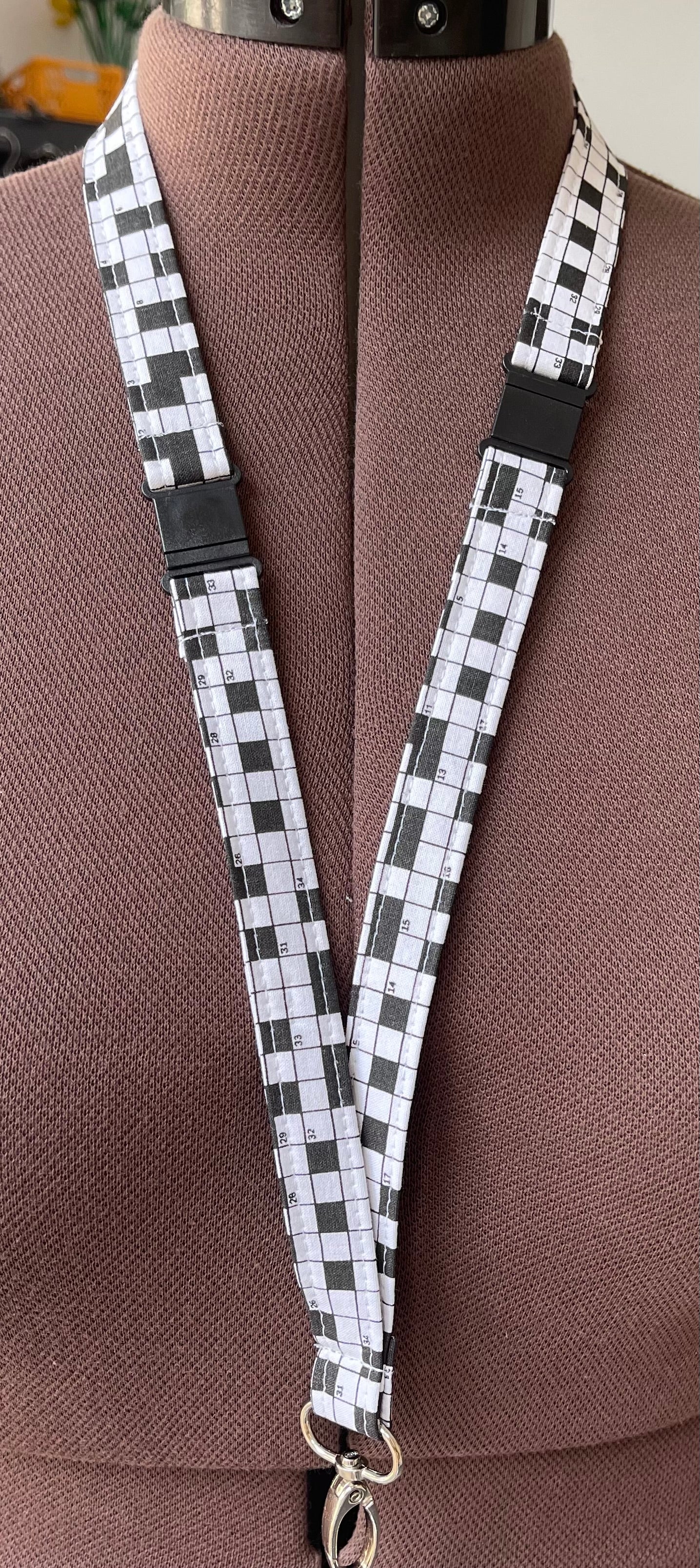 Crossword Fabric Breakaway Lanyard - House of Lanyards