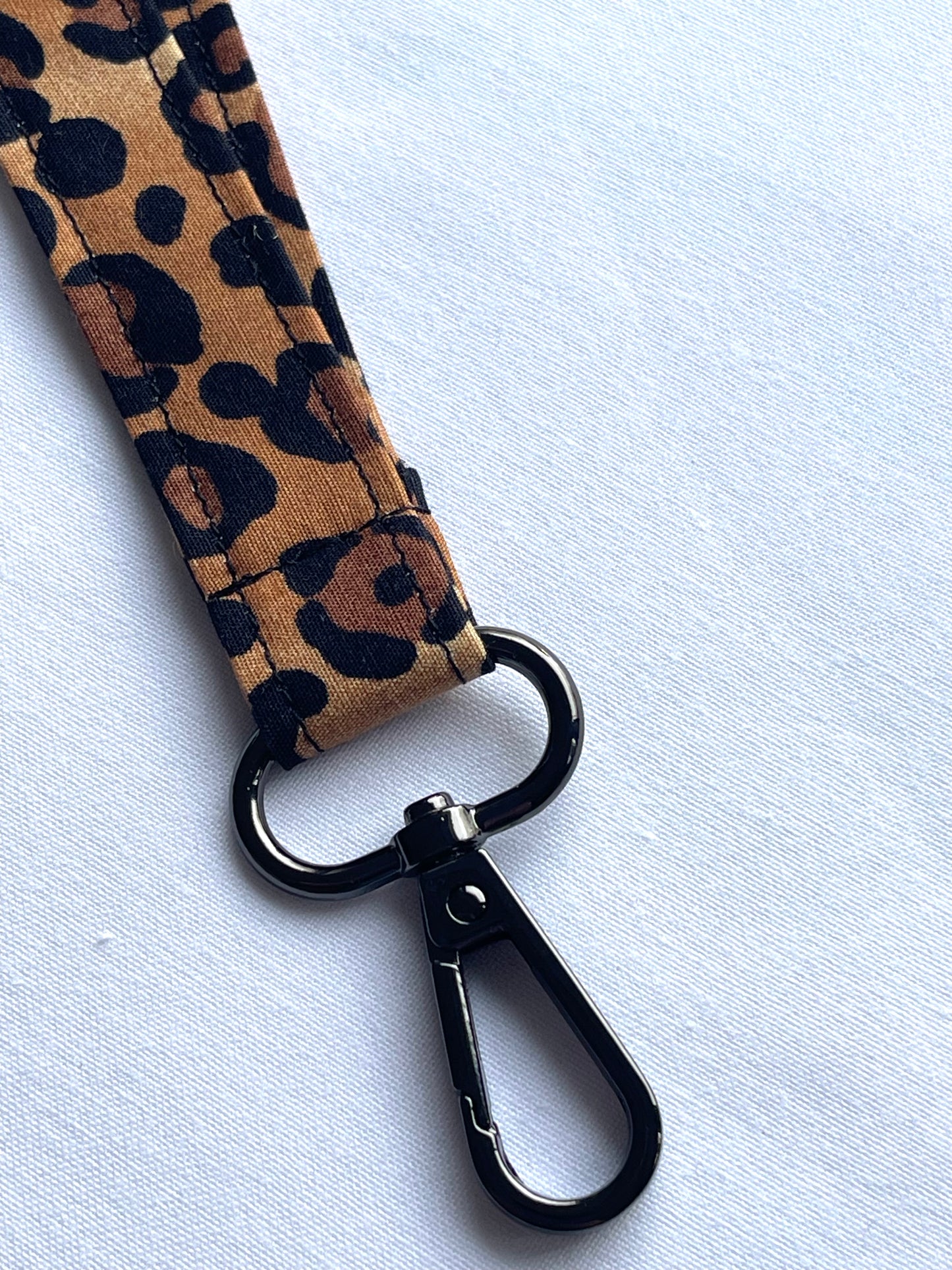 Large Leopard print Fabric Breakaway Lanyard - House of Lanyards