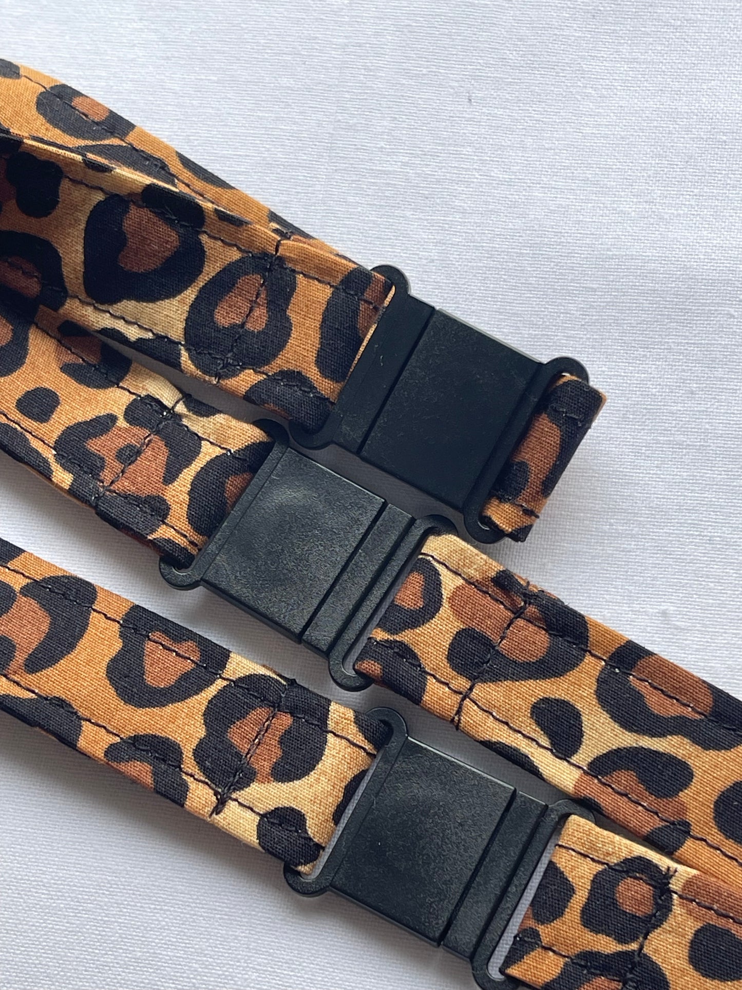 Large Leopard print Fabric Breakaway Lanyard - House of Lanyards