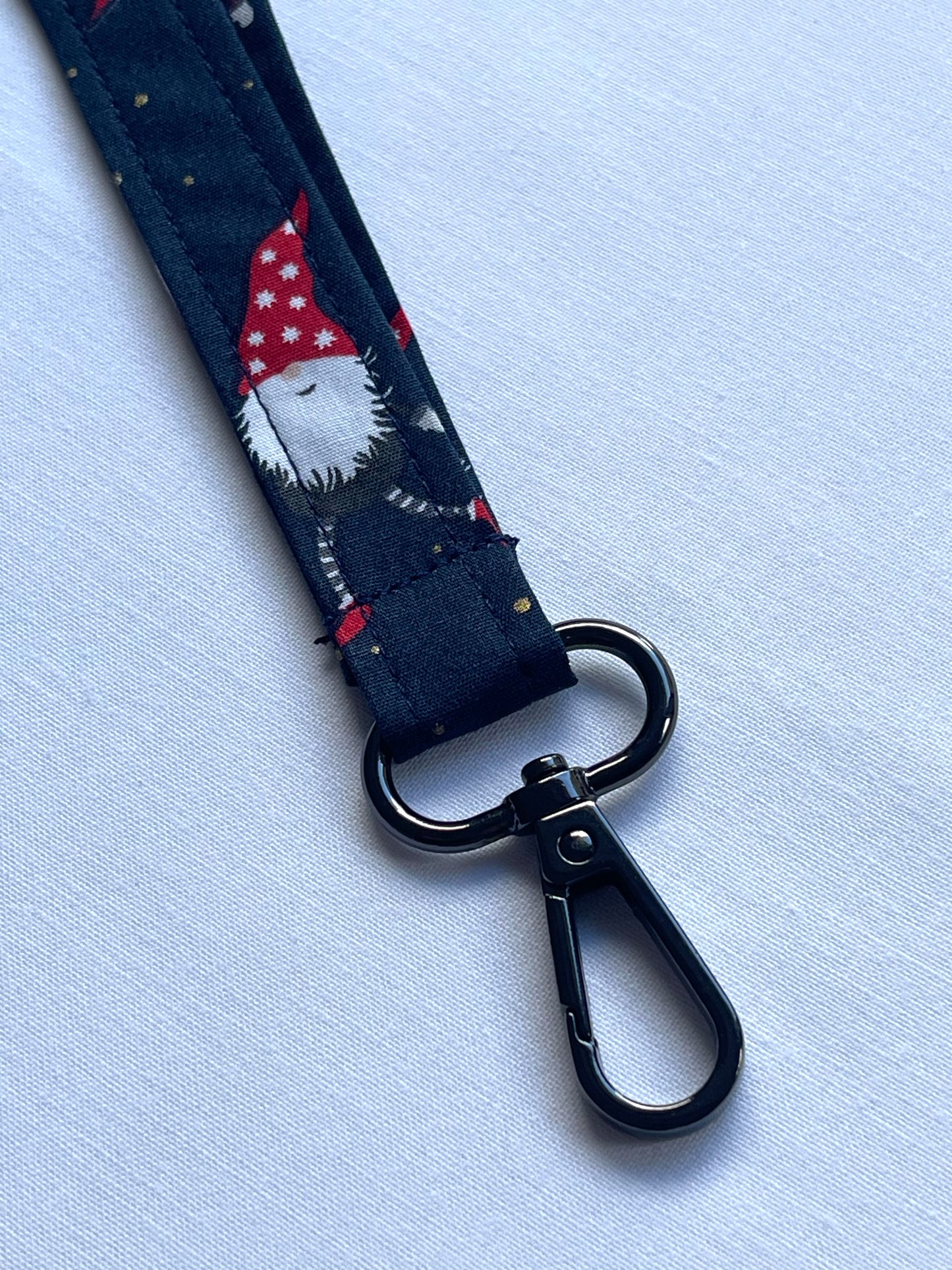 Christmas: Nordic Gnome Fabric Breakaway Lanyard - House of Lanyards