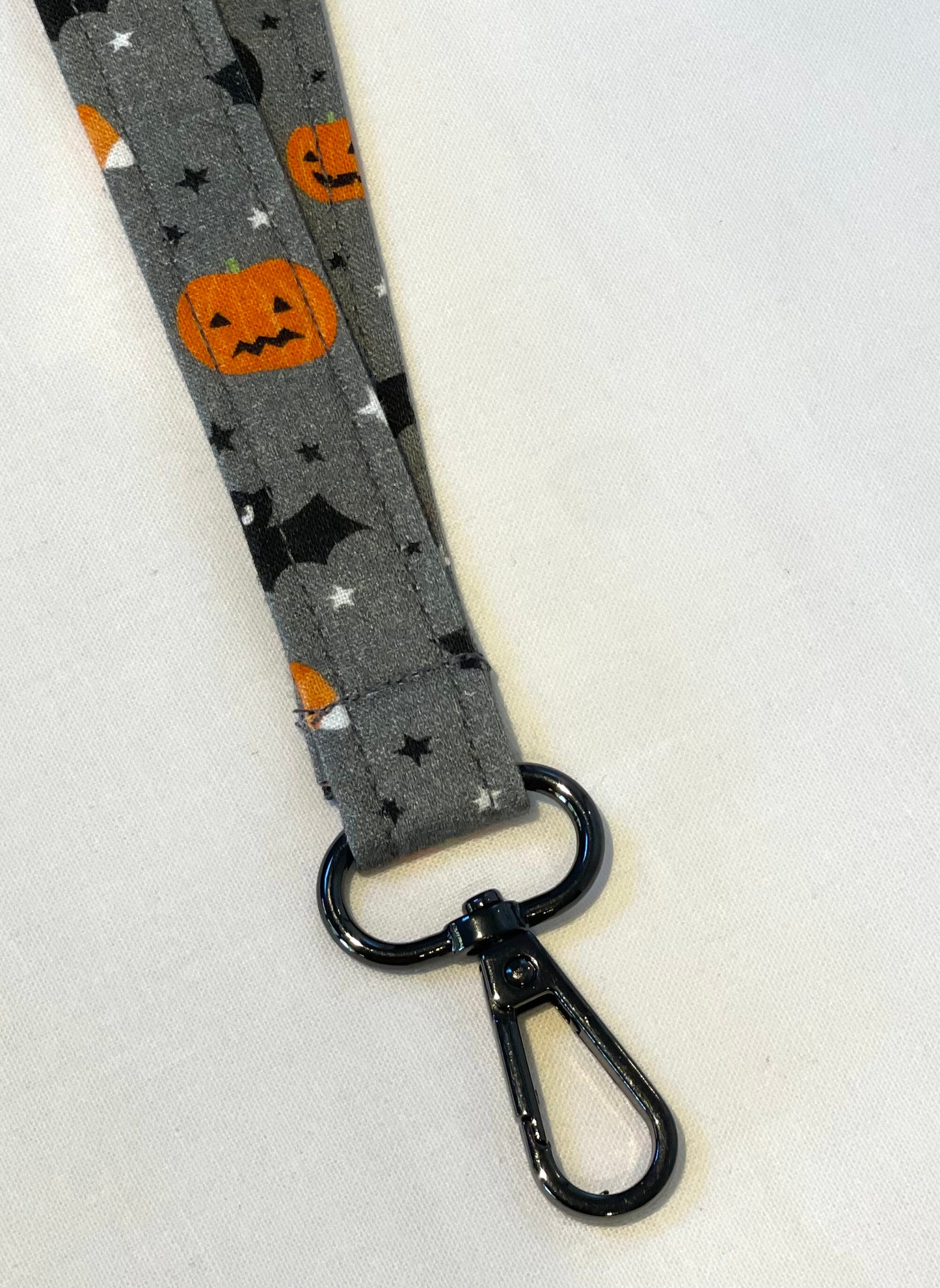 Bats and Pumpkins Fabric Breakaway Lanyard
