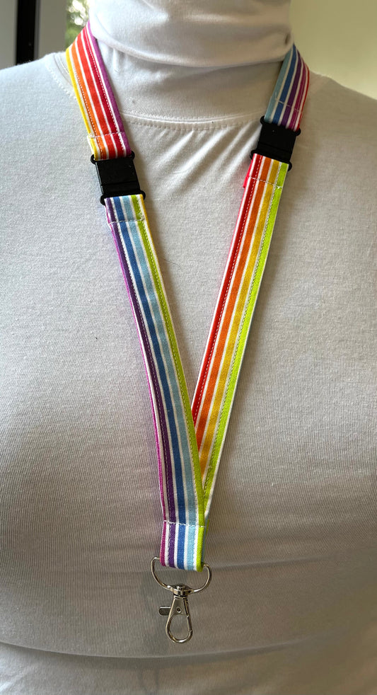 Rainbow Fabric Breakaway Lanyard - House of Lanyards