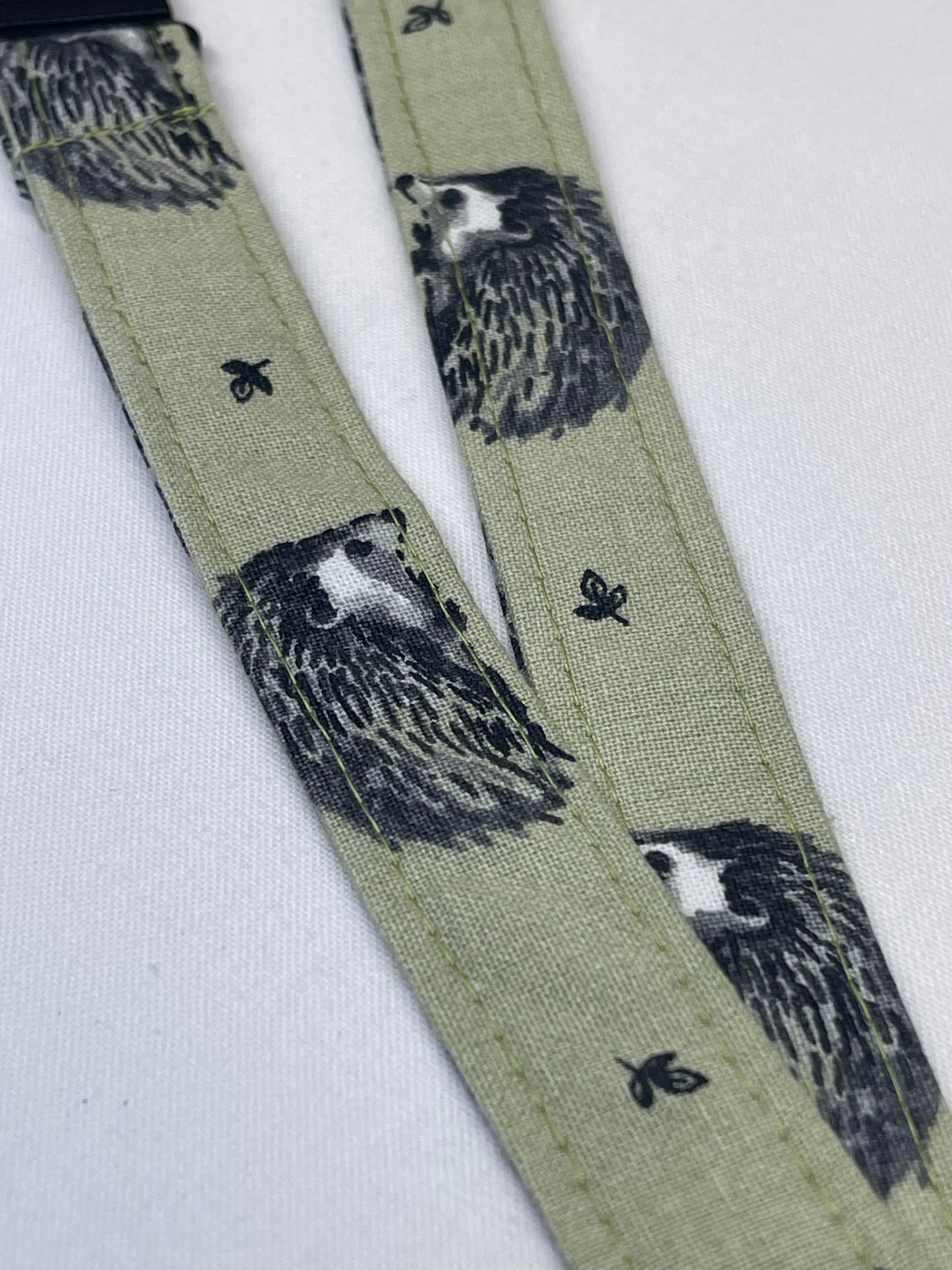 Hedgehog Green Fabric Breakaway Lanyard