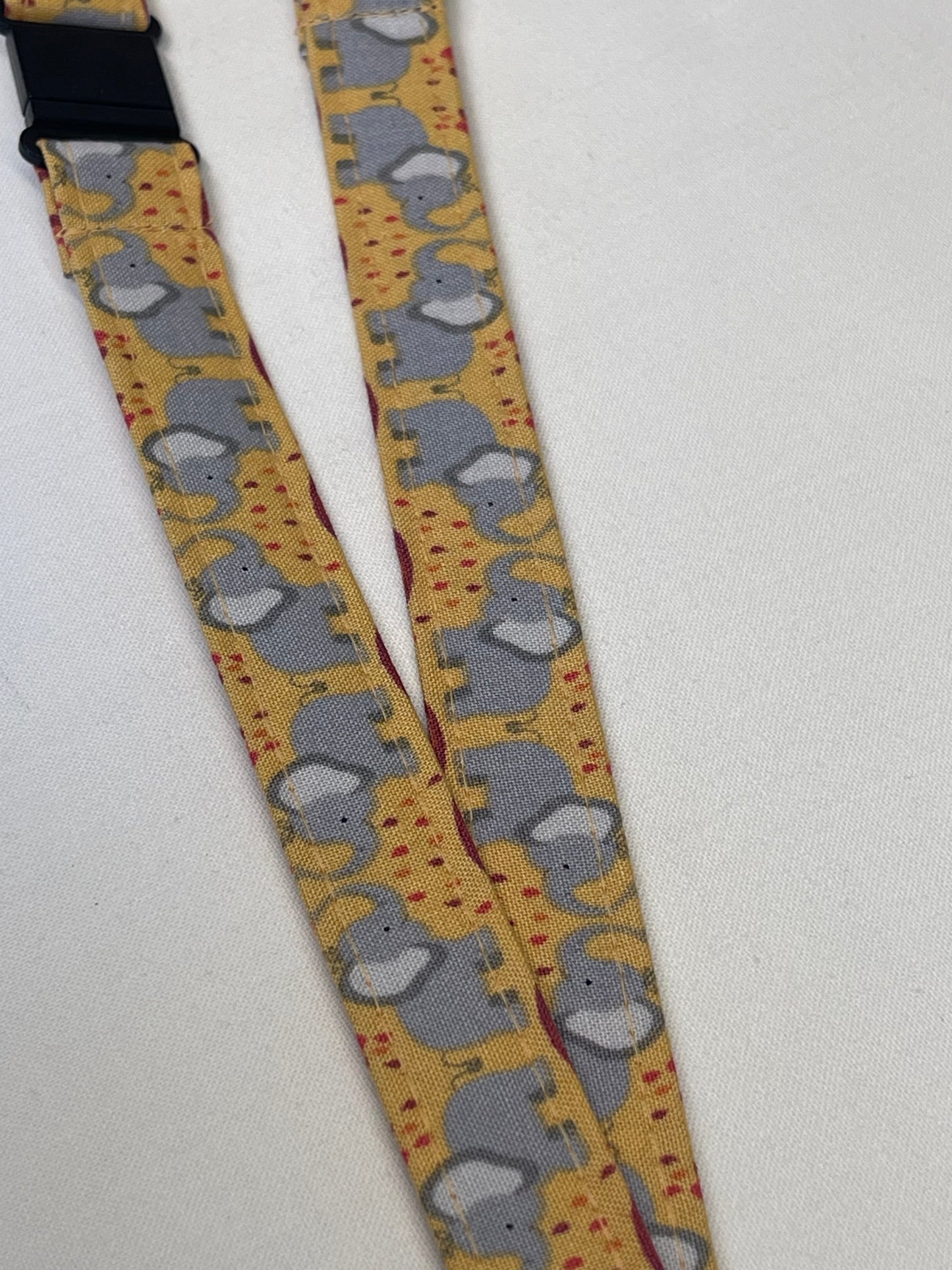 Elephant Fabric Breakaway Lanyard