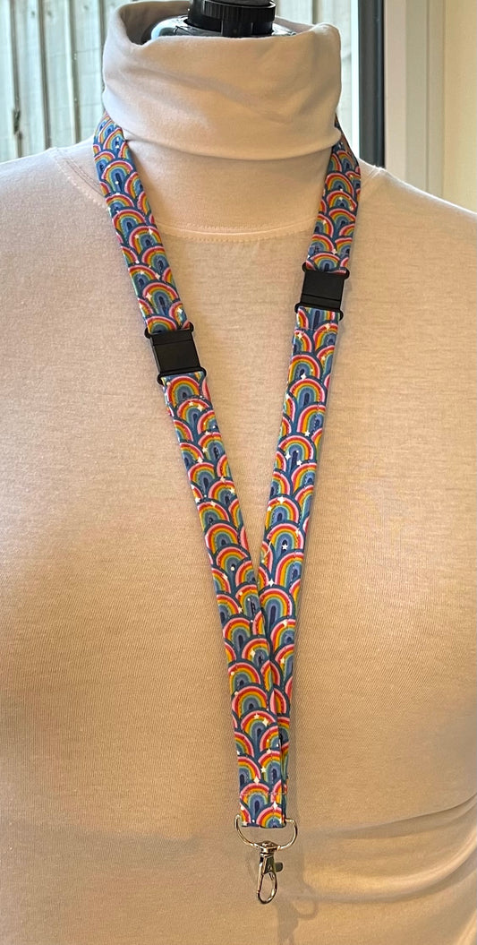 Over the rainbow Fabric Breakaway Lanyard - House of Lanyards