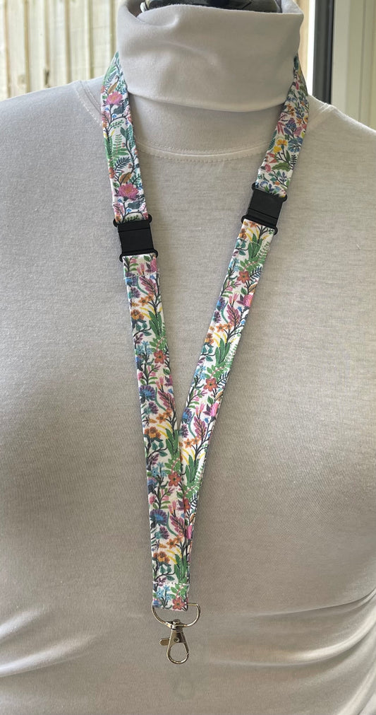 English Country Garden Fabric Breakaway Lanyard - House of Lanyards