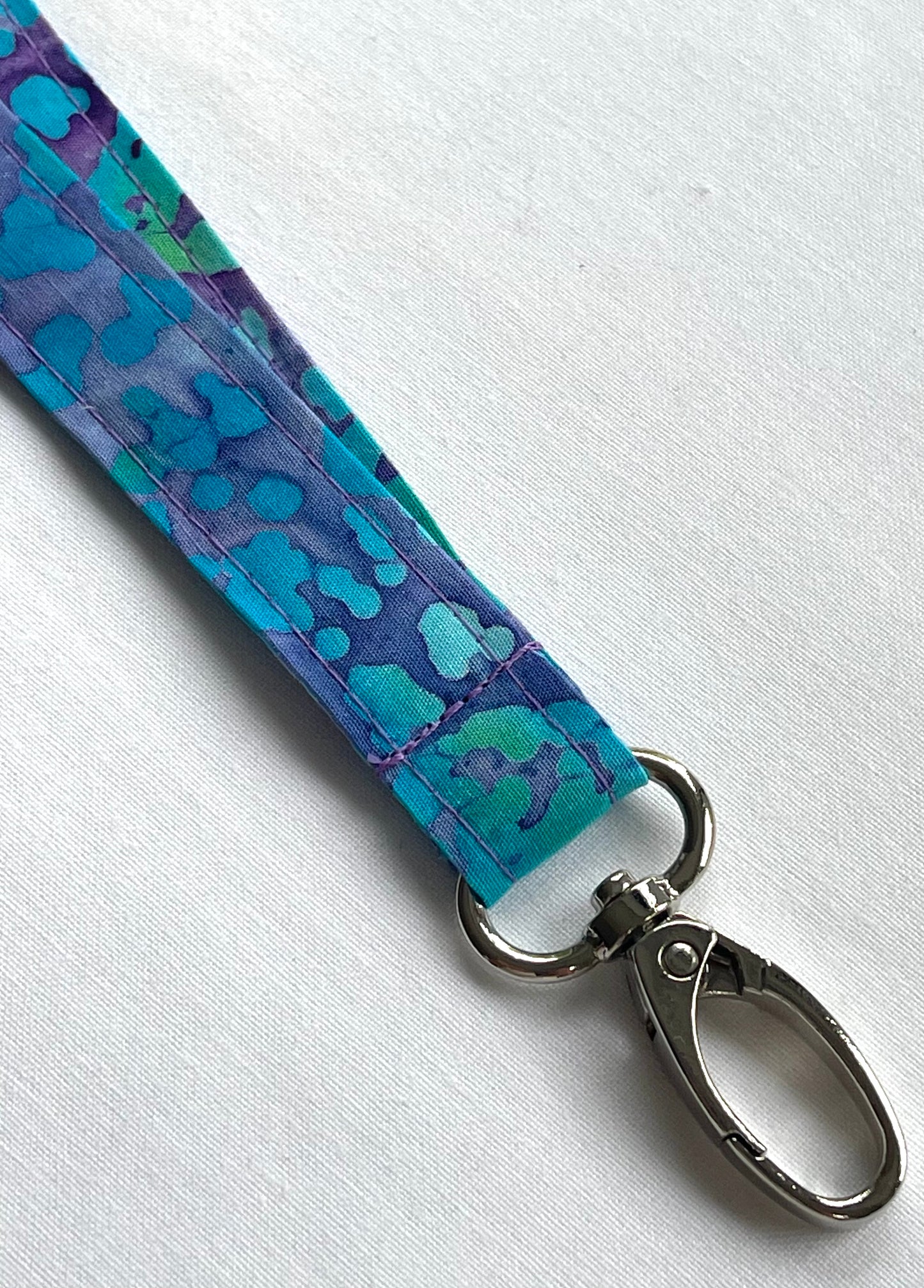 Turquoise Sunflower Batik Fabric safety Breakaway Lanyard for staff