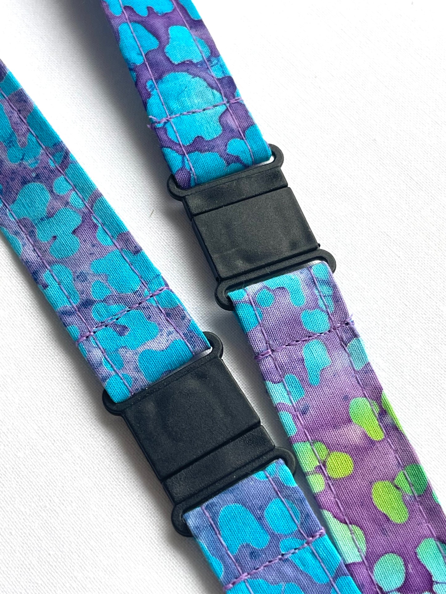 Turquoise Sunflower Batik Fabric safety Breakaway Lanyard for staff