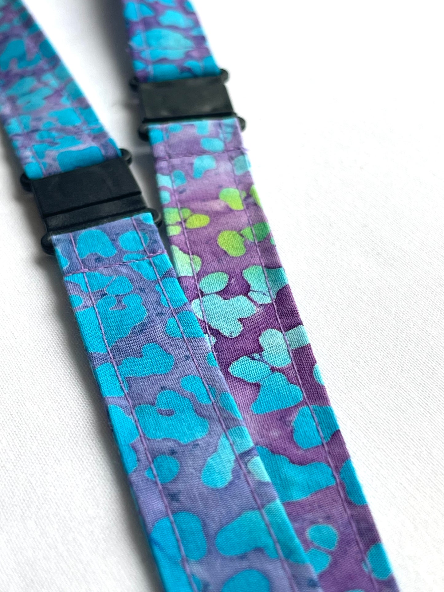 Turquoise Sunflower Batik Fabric safety Breakaway Lanyard for staff
