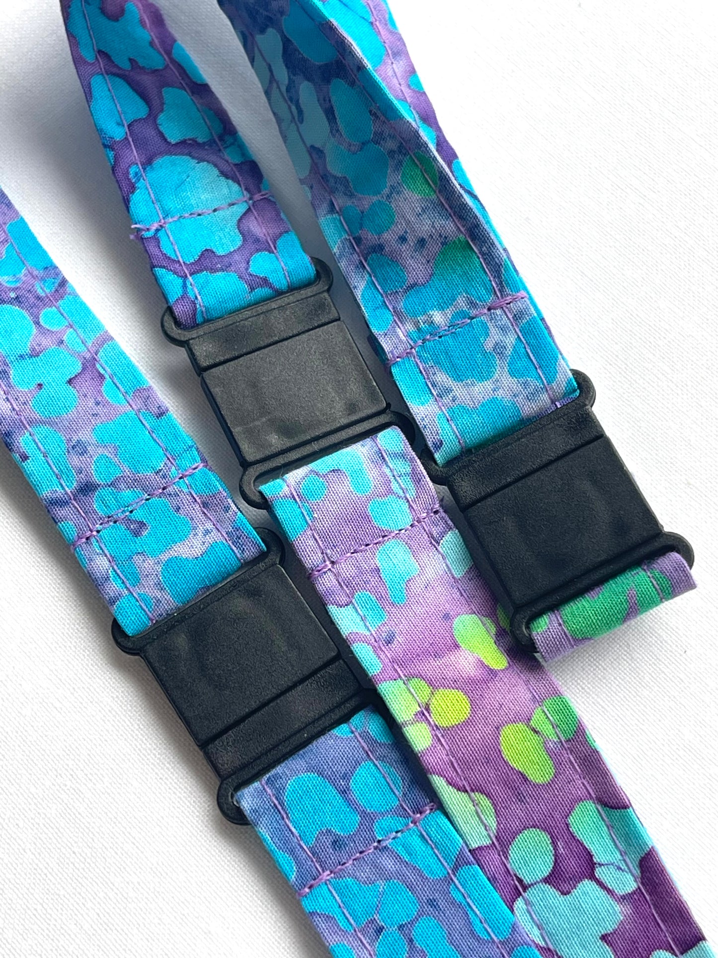 Turquoise Sunflower Batik Fabric safety Breakaway Lanyard for staff