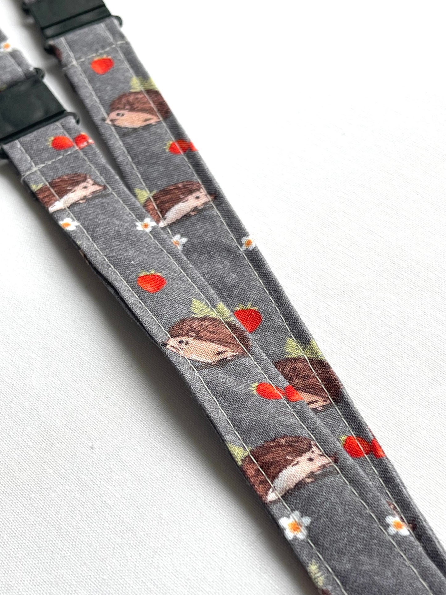 Strawberry Hedgehog Fabric Breakaway Lanyard