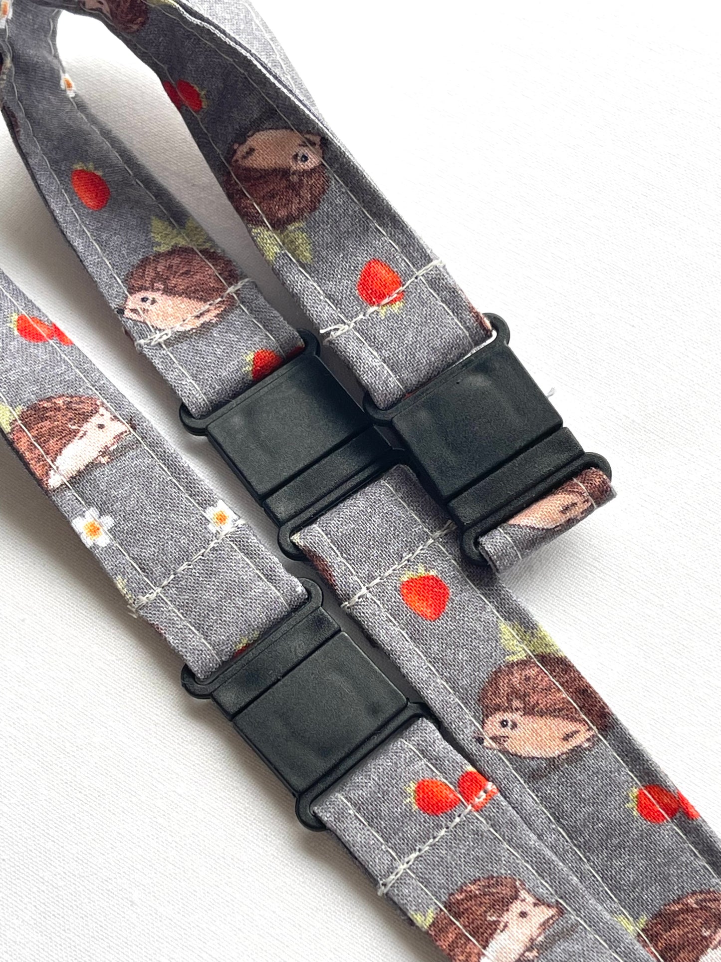 Strawberry Hedgehog Fabric Breakaway Lanyard