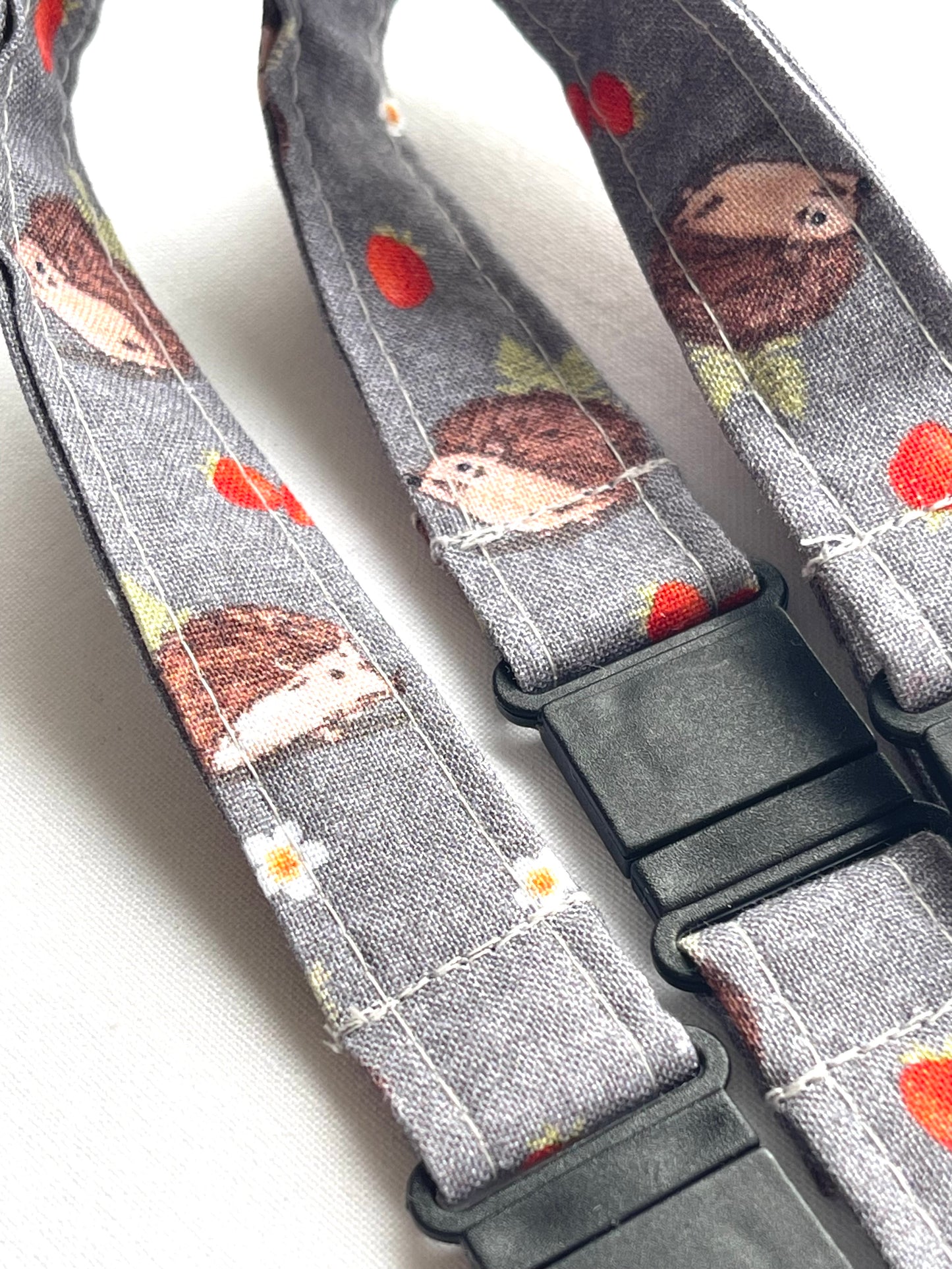 Strawberry Hedgehog Fabric Breakaway Lanyard