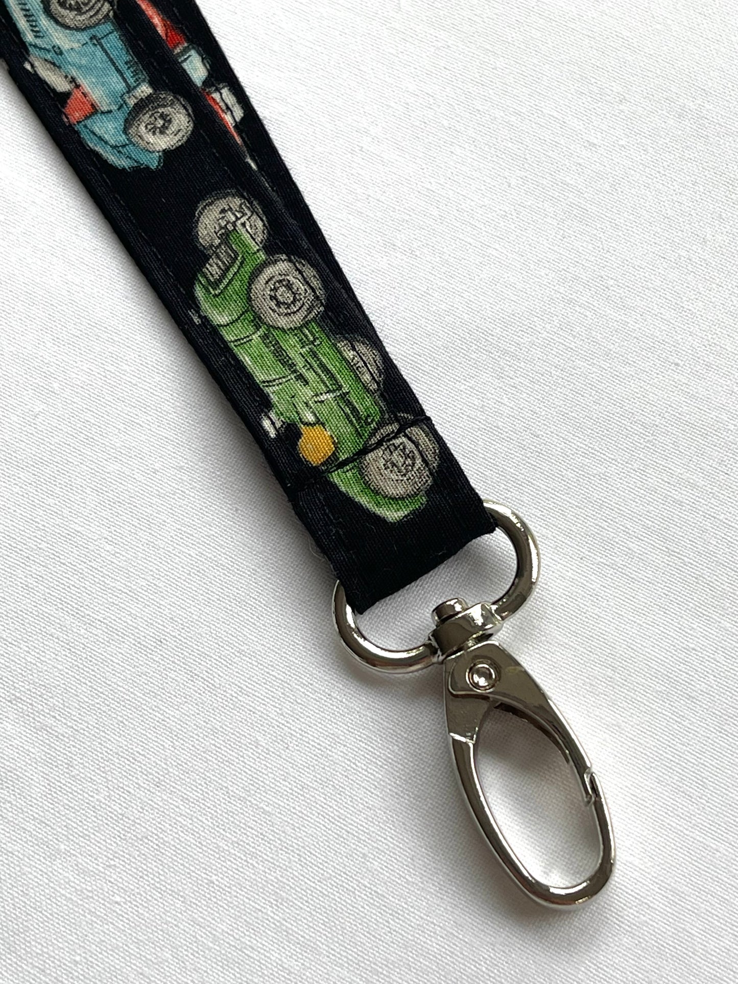Vintages Cars on Black Fabric Breakaway Lanyard