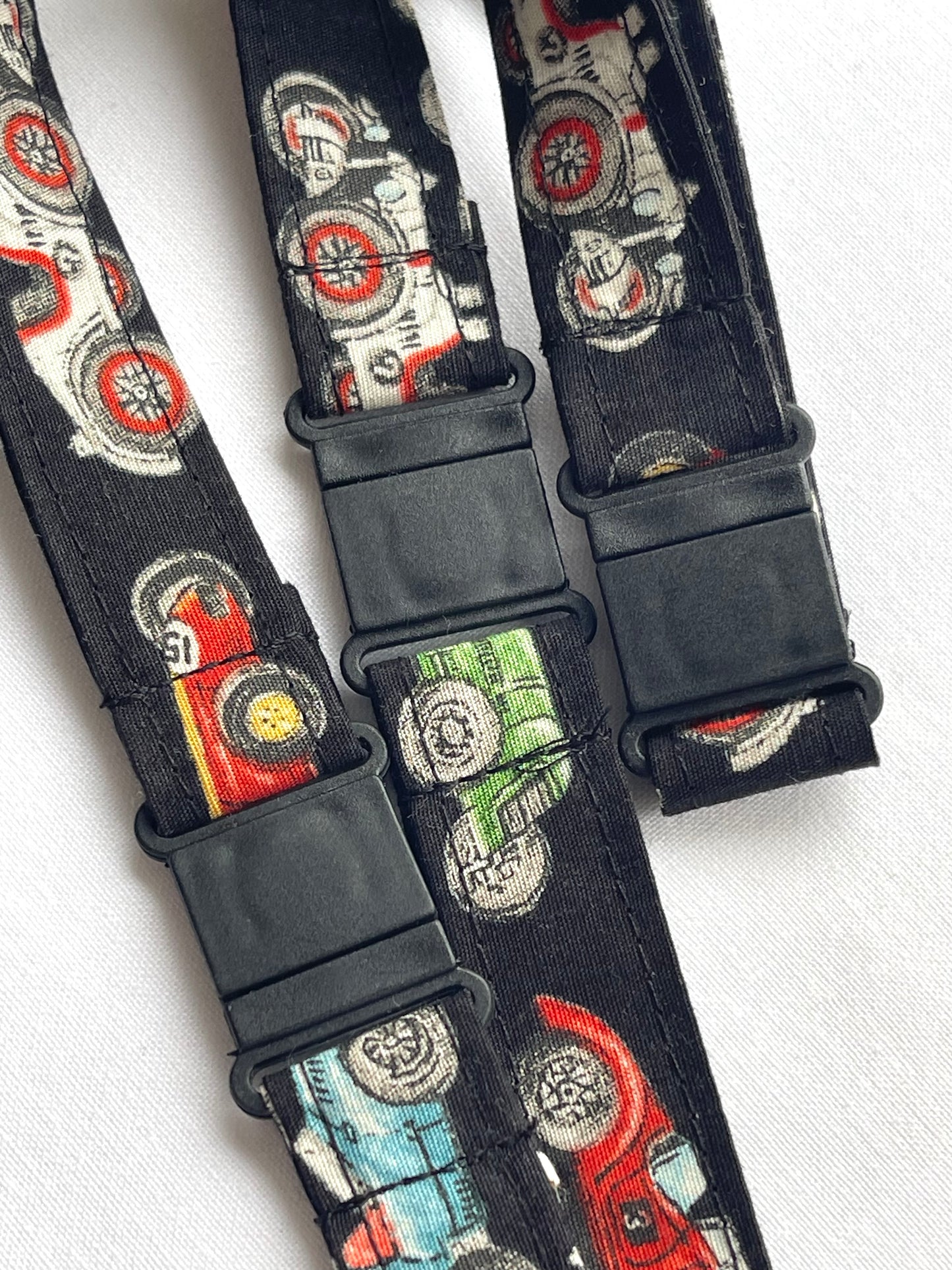 Vintages Cars on Black Fabric Breakaway Lanyard