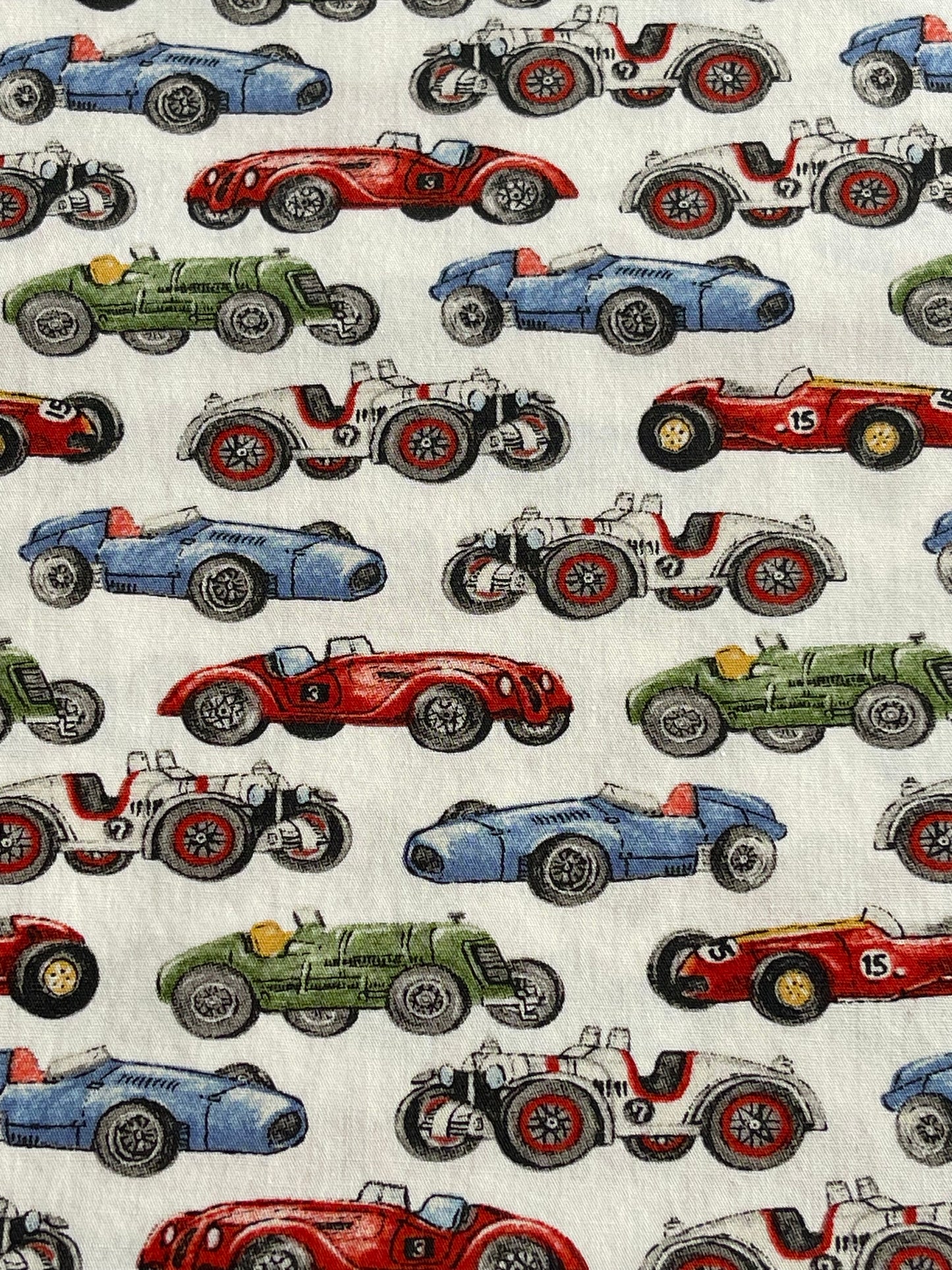 Vintages Cars on White Fabric Breakaway Lanyard