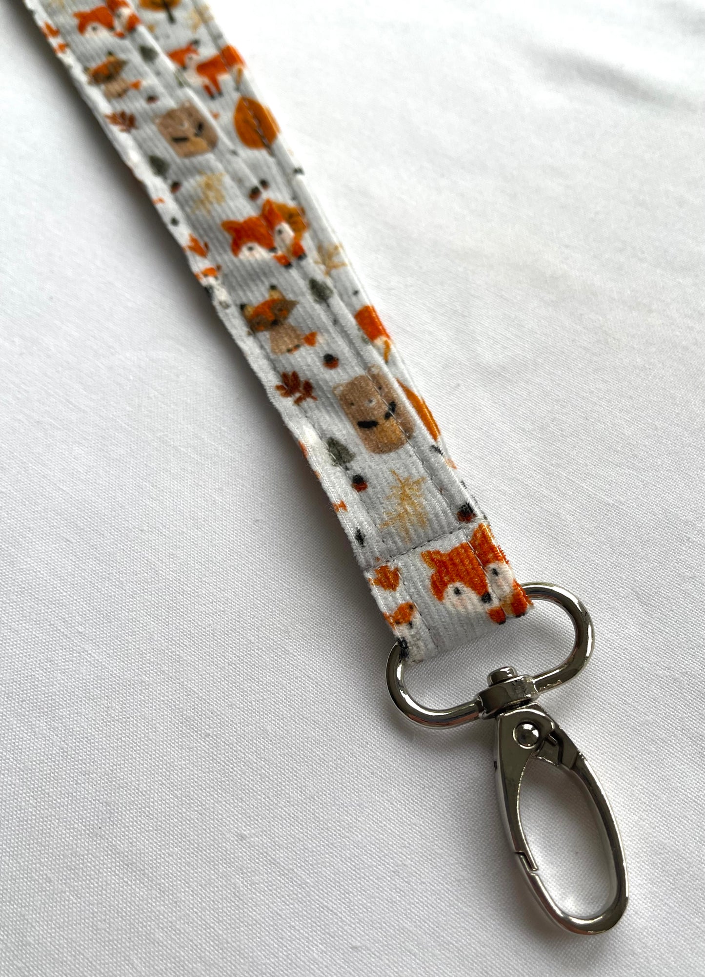 Foxes Friends Fabric Breakaway Lanyard