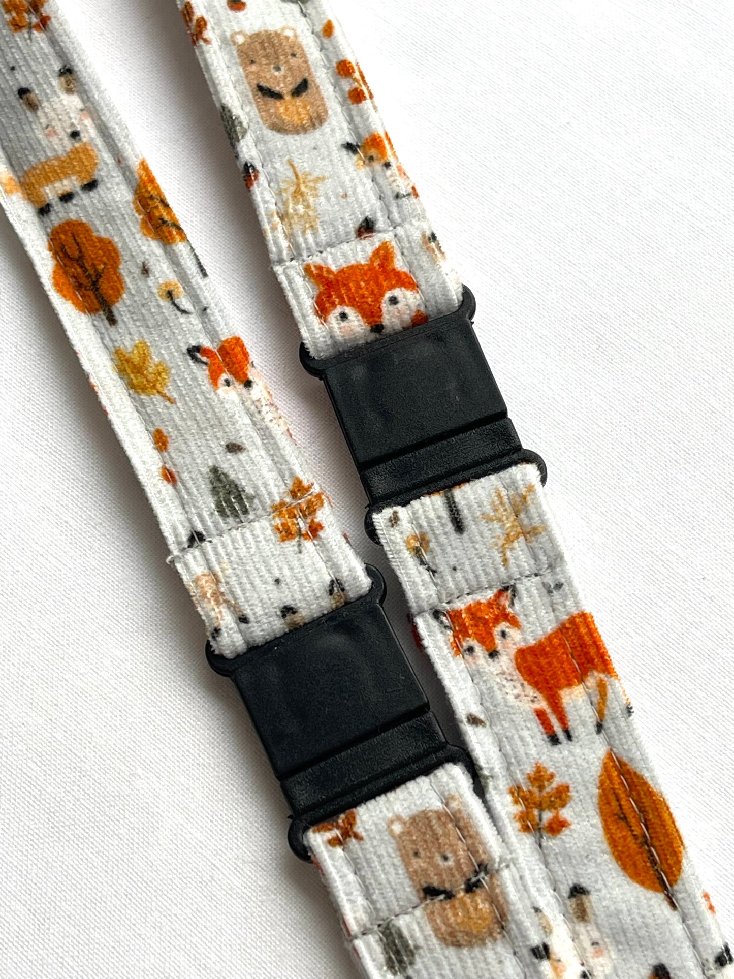 Foxes Friends Fabric Breakaway Lanyard