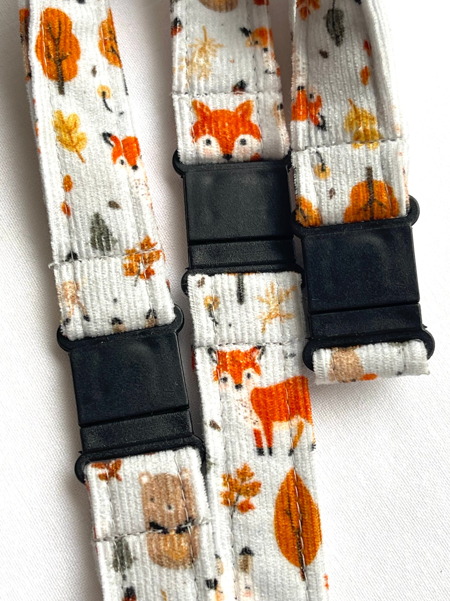 Foxes Friends Fabric Breakaway Lanyard