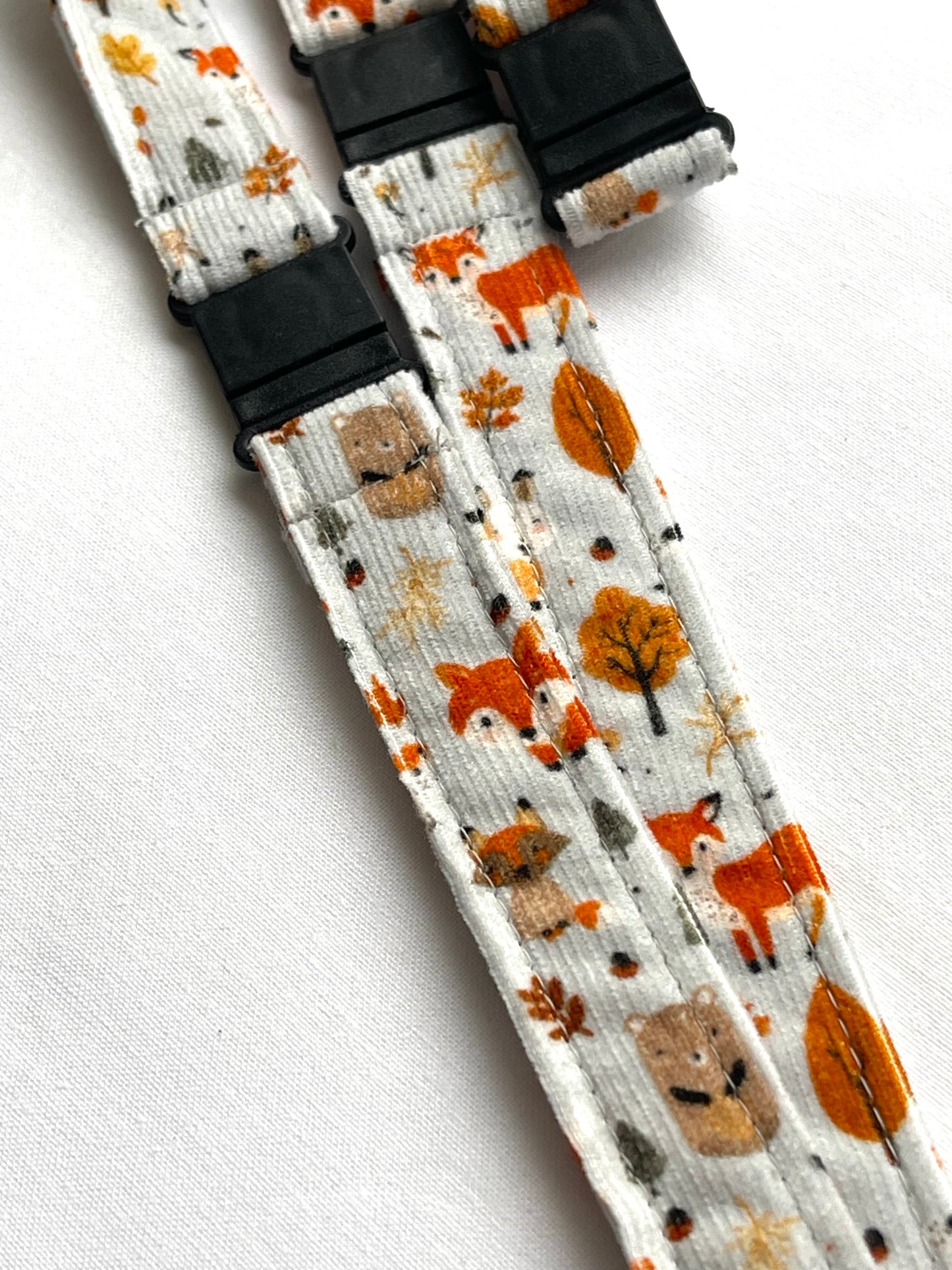 Foxes Friends Fabric Breakaway Lanyard