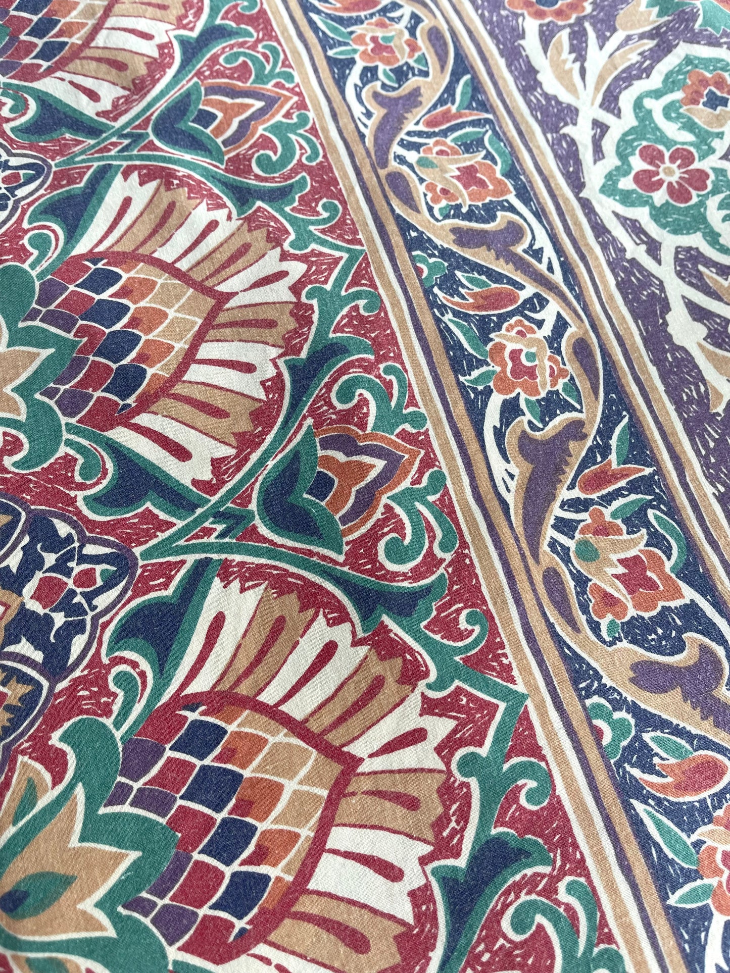 Reclaimed fabric: Mosaic Bloom fabric safety breakaway lanyard