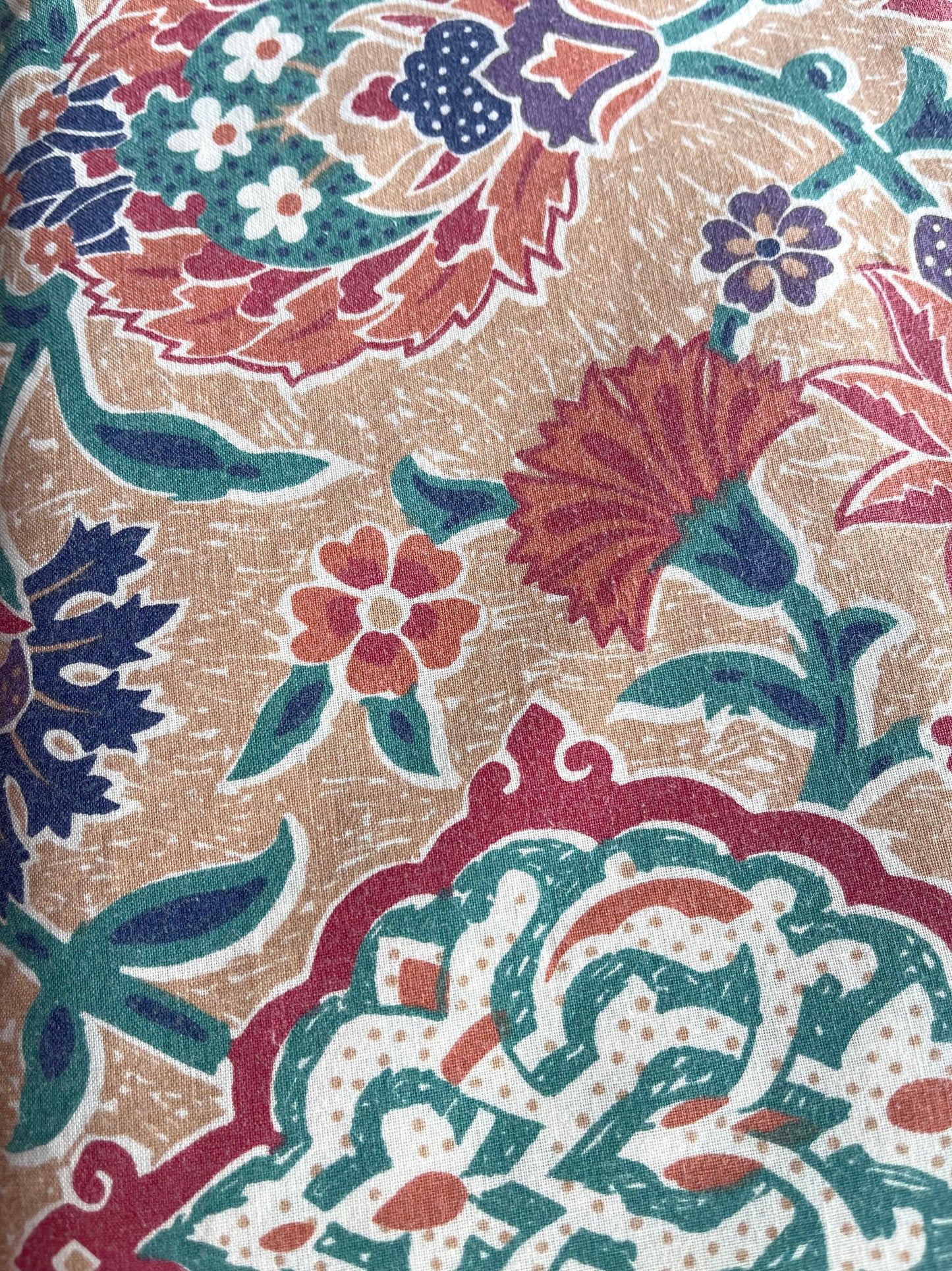 Reclaimed fabric: Mosaic Bloom fabric safety breakaway lanyard