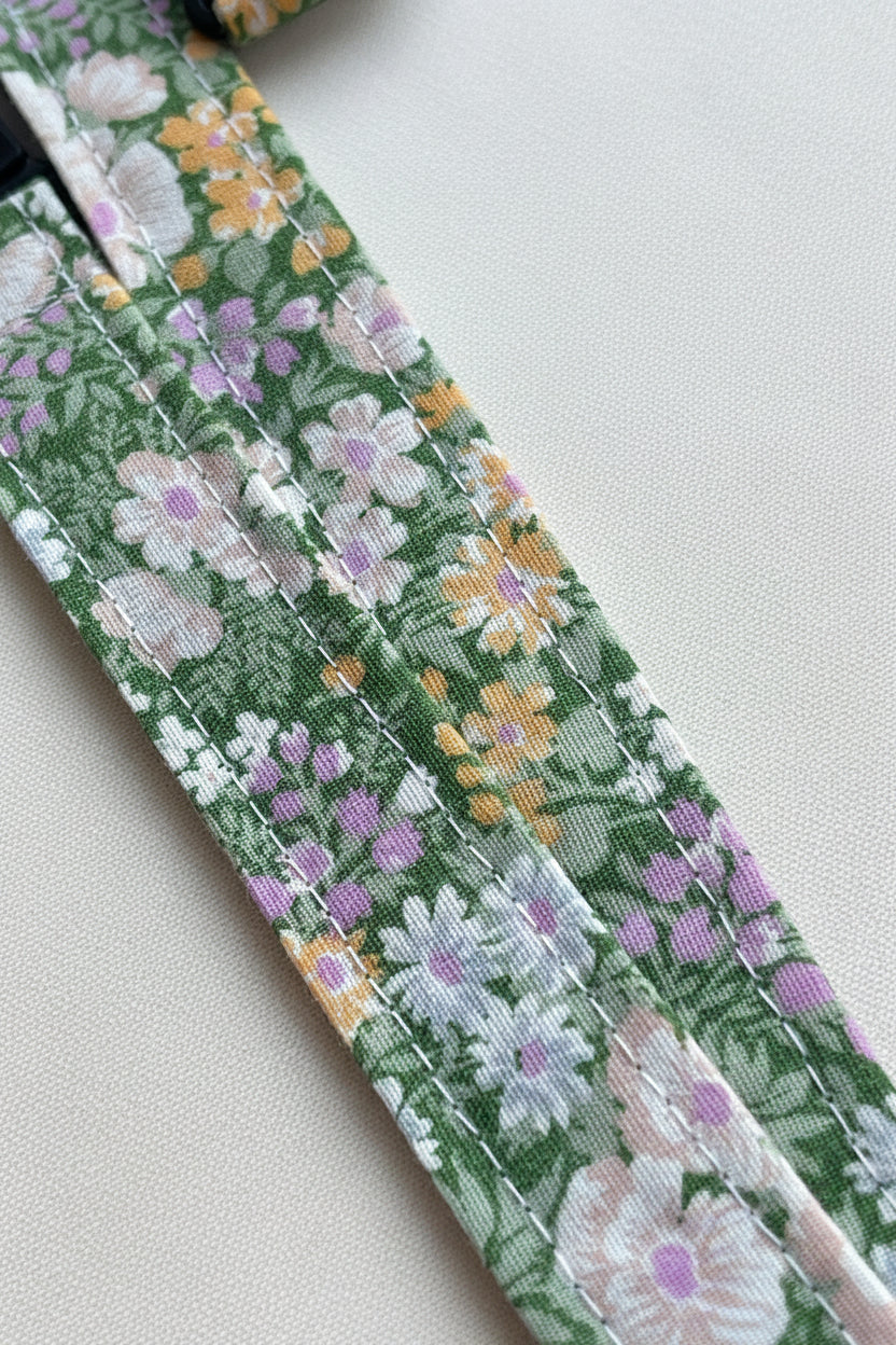 Reclaimed fabric: Wildflower Meadow fabric safety breakaway lanyard