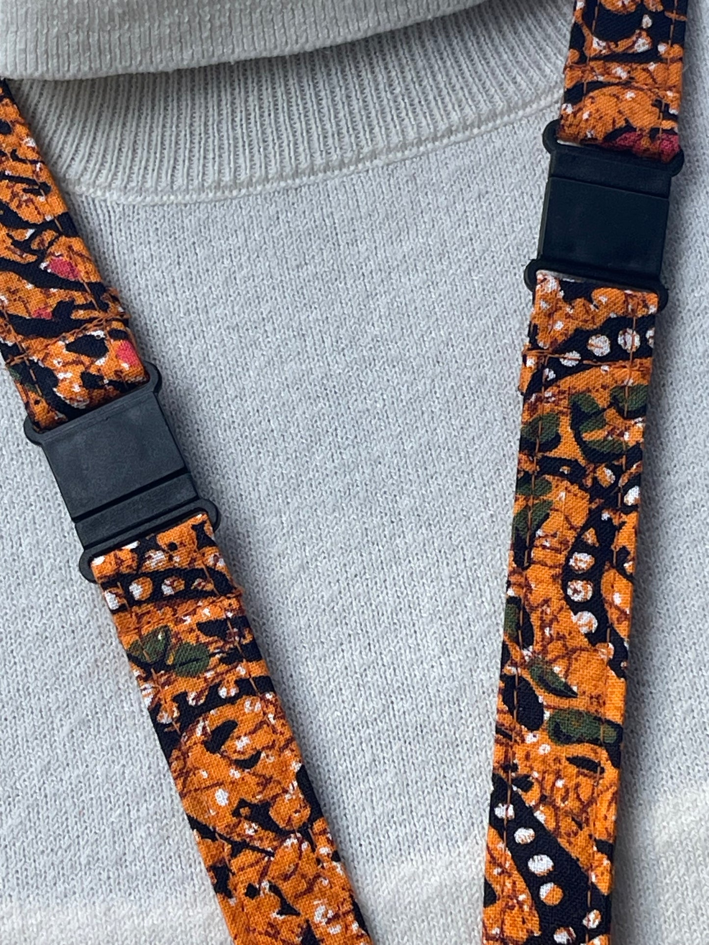 Reclaimed fabric: Spiced Paisley breakaway lanyard