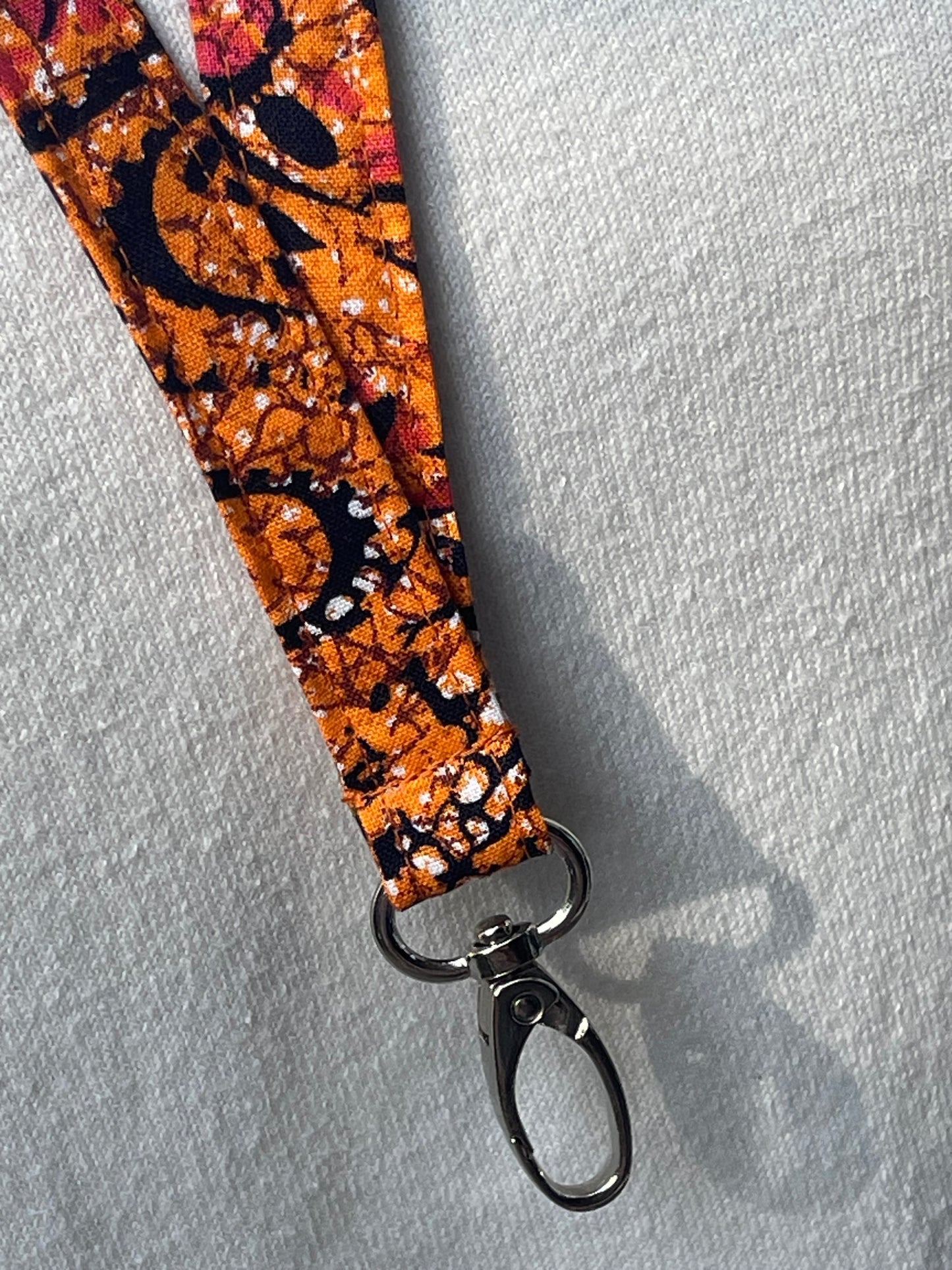 Reclaimed fabric: Spiced Paisley breakaway lanyard