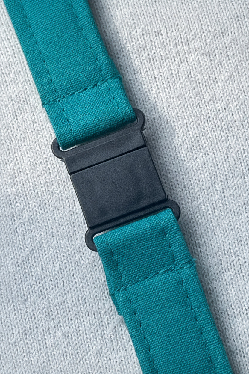 Plain Teal Fabric safety Breakaway Lanyard