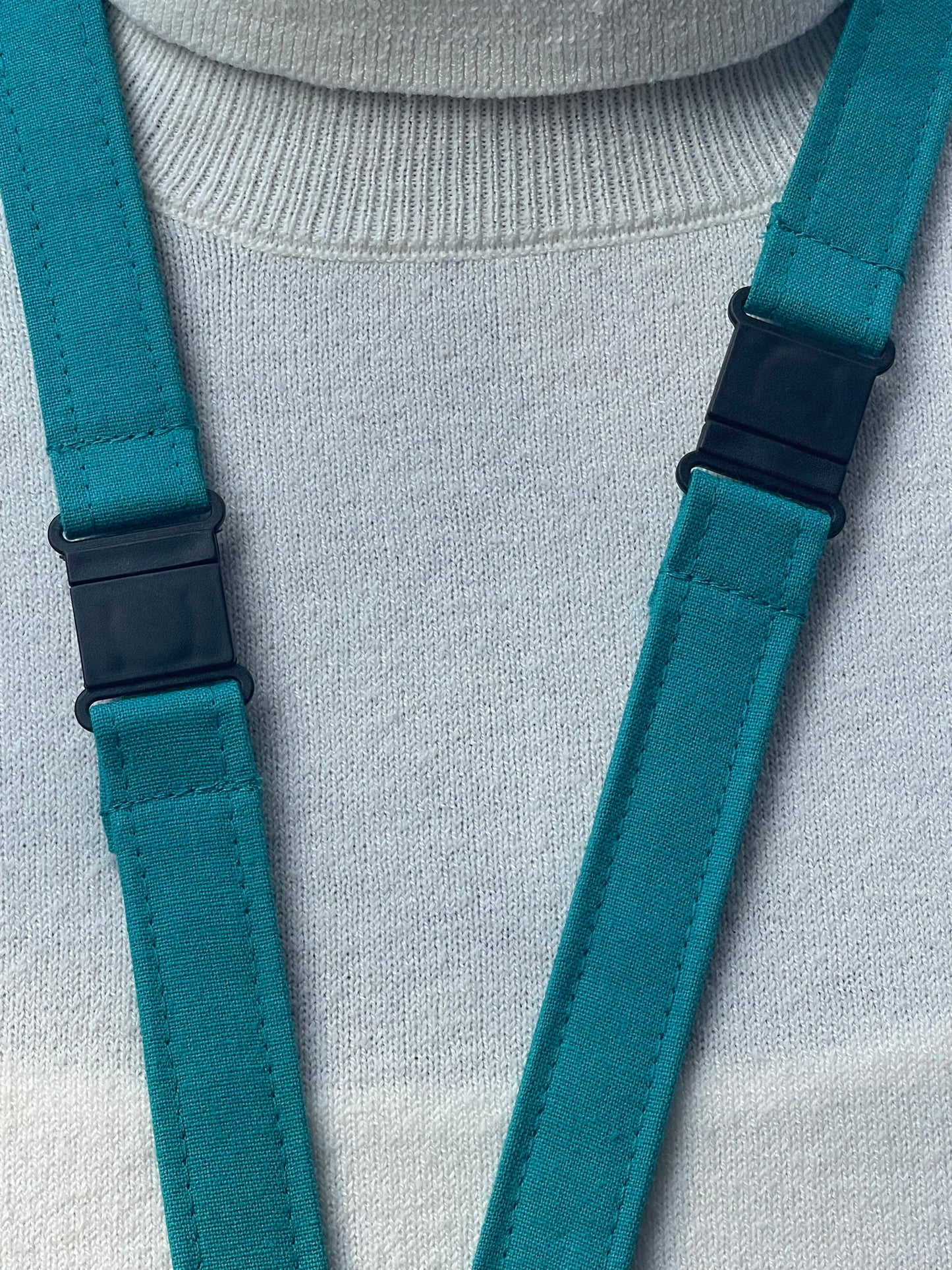 Plain Teal Fabric safety Breakaway Lanyard