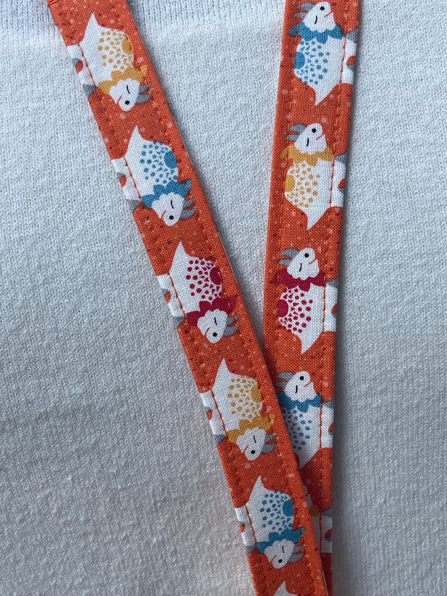 Orange Dinosaurs Fabric Breakaway Lanyard