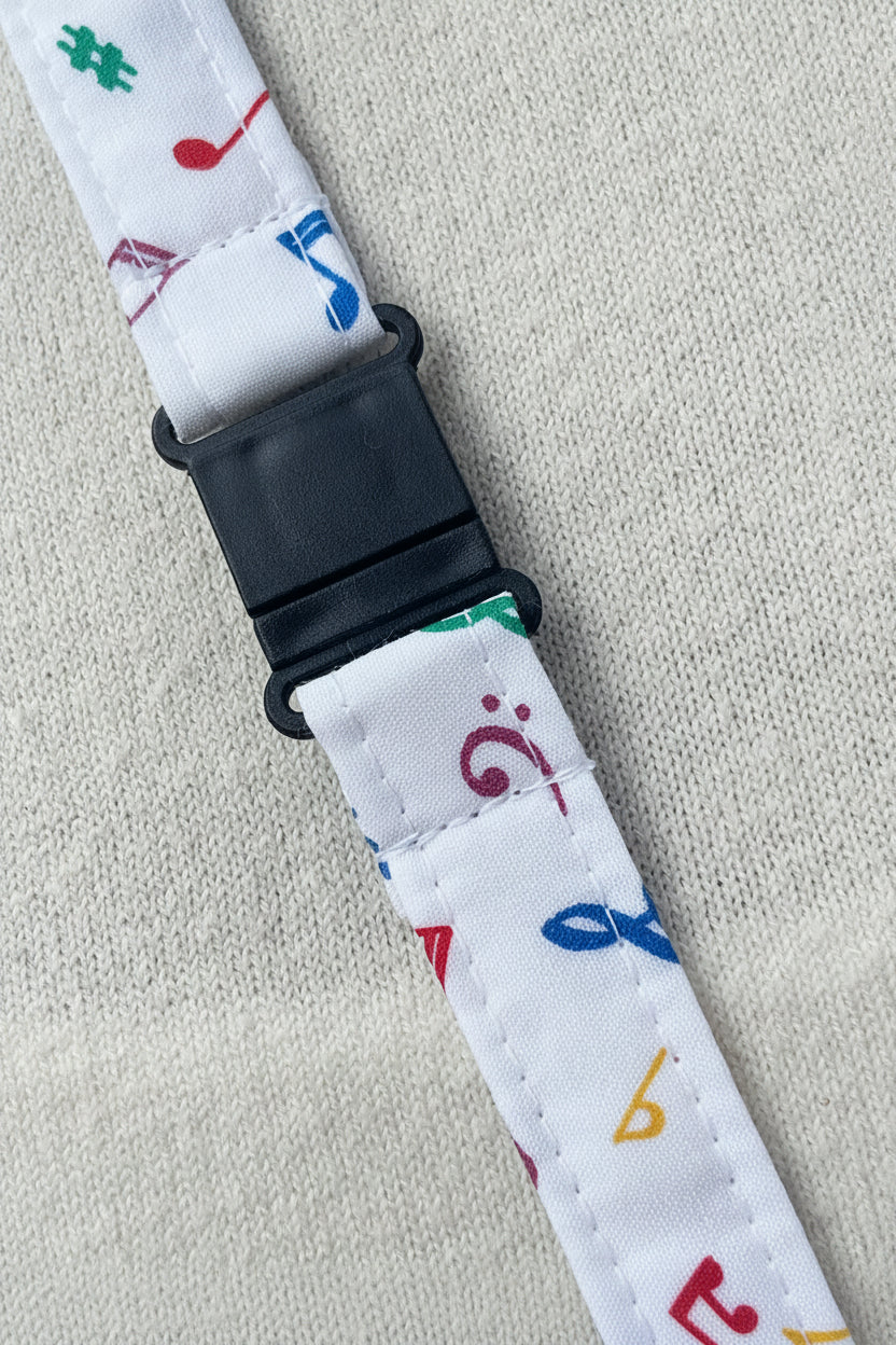 Colorful Music Fabric Breakaway Lanyard