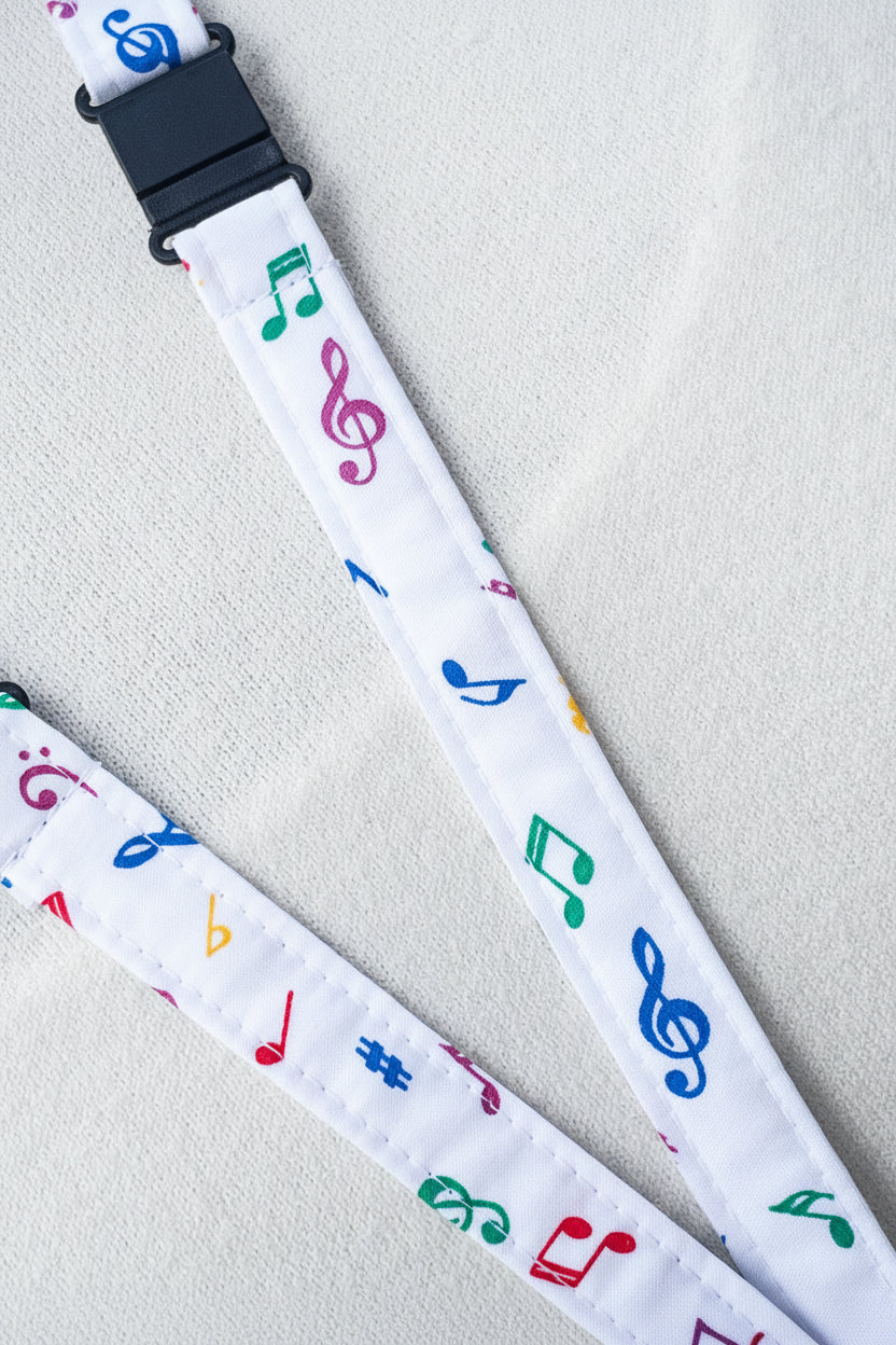 Colorful Music Fabric Breakaway Lanyard
