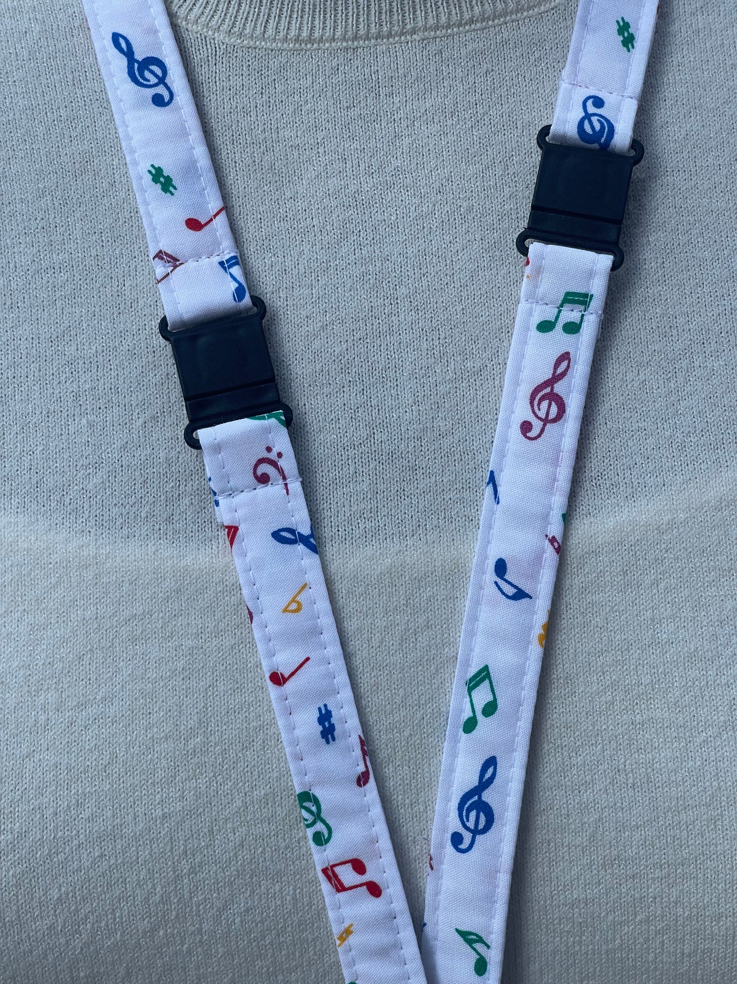 Colorful Music Fabric Breakaway Lanyard