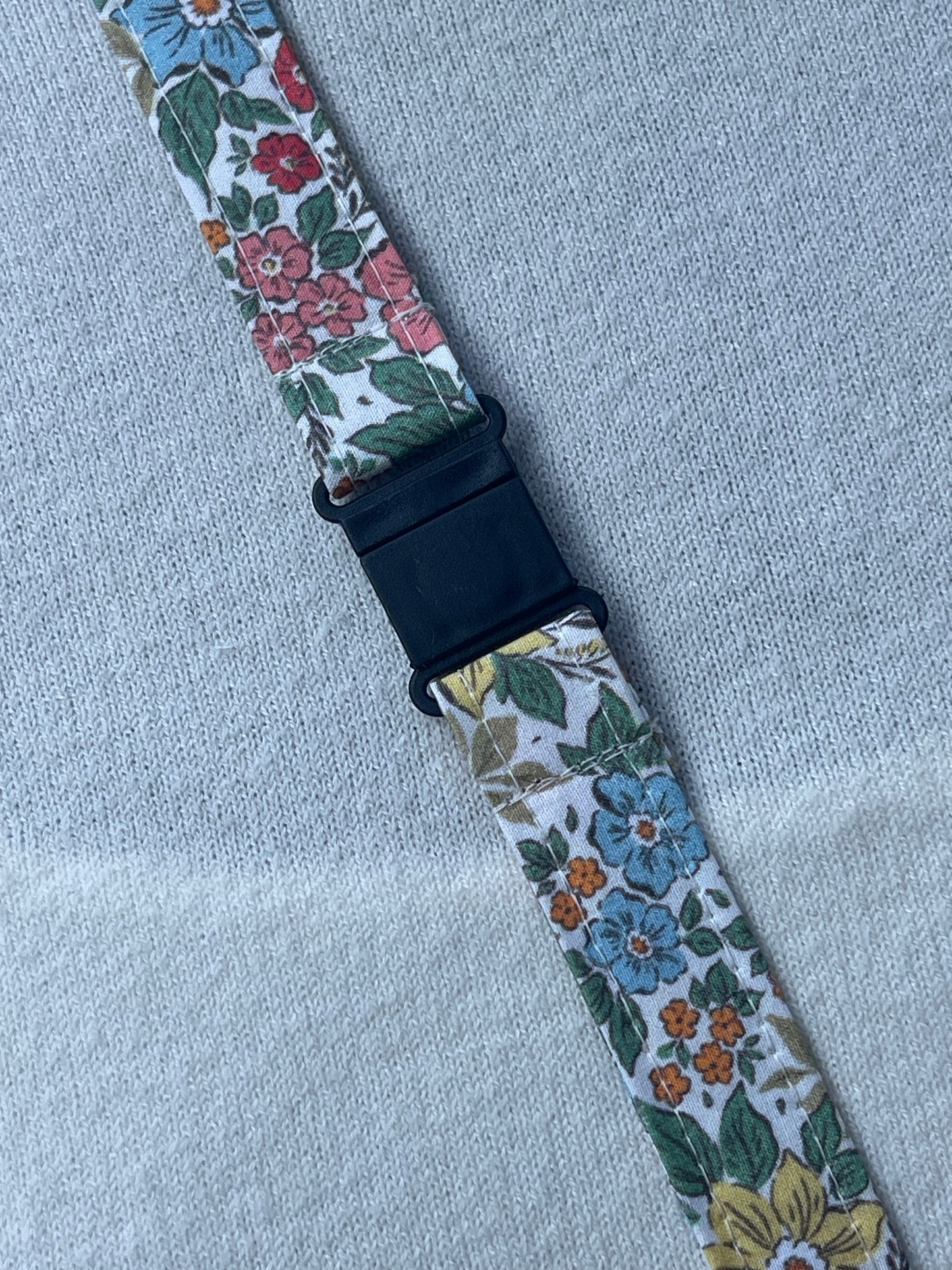 Pastel flowers Fabric Breakaway Lanyard