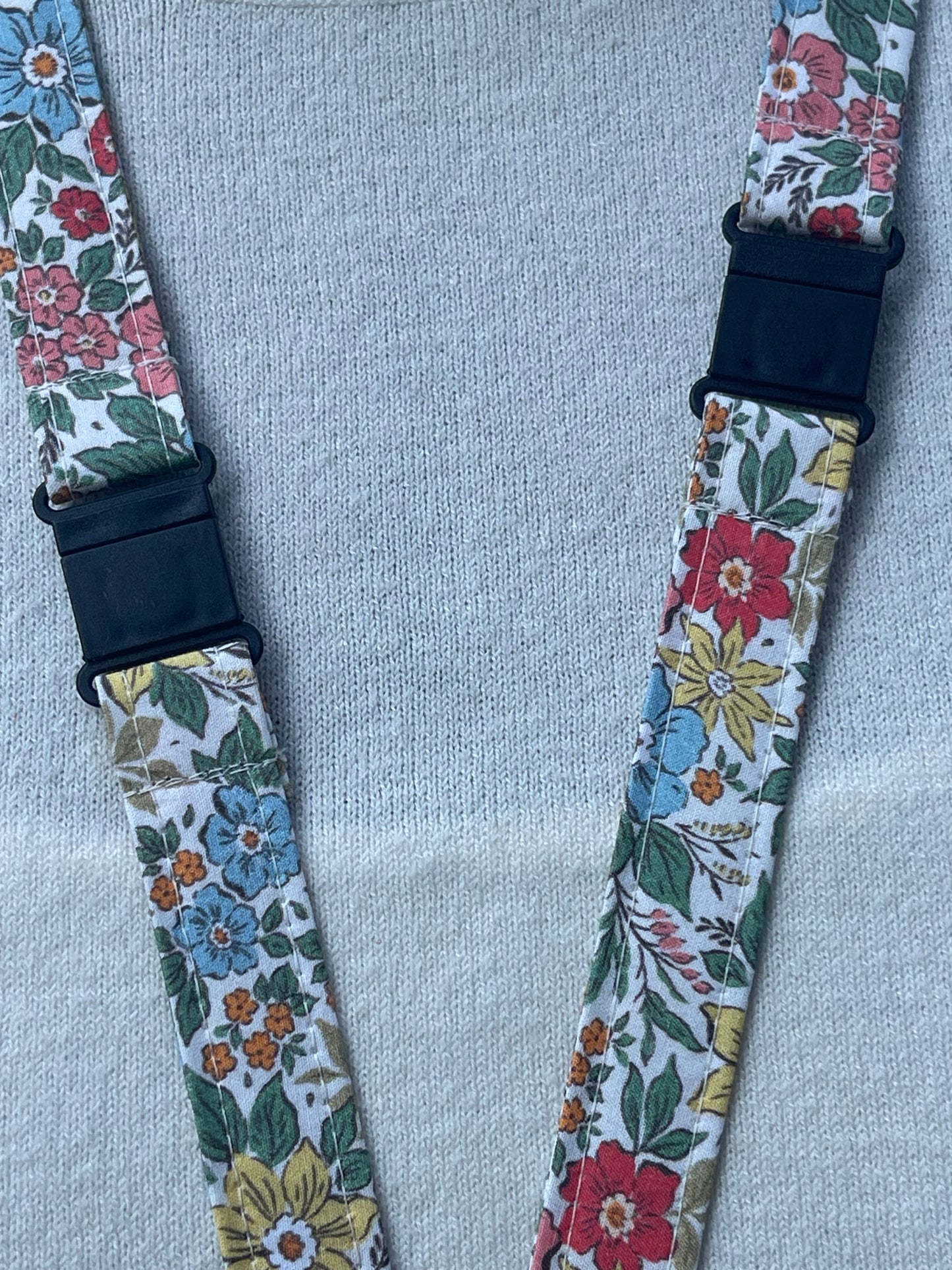 Pastel flowers Fabric Breakaway Lanyard