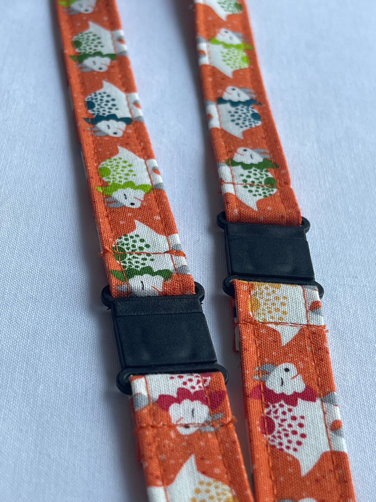 Orange Dinosaurs Fabric Breakaway Lanyard