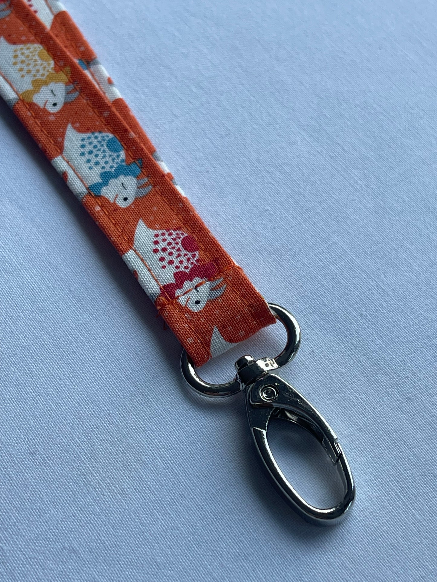 Orange Dinosaurs Fabric Breakaway Lanyard