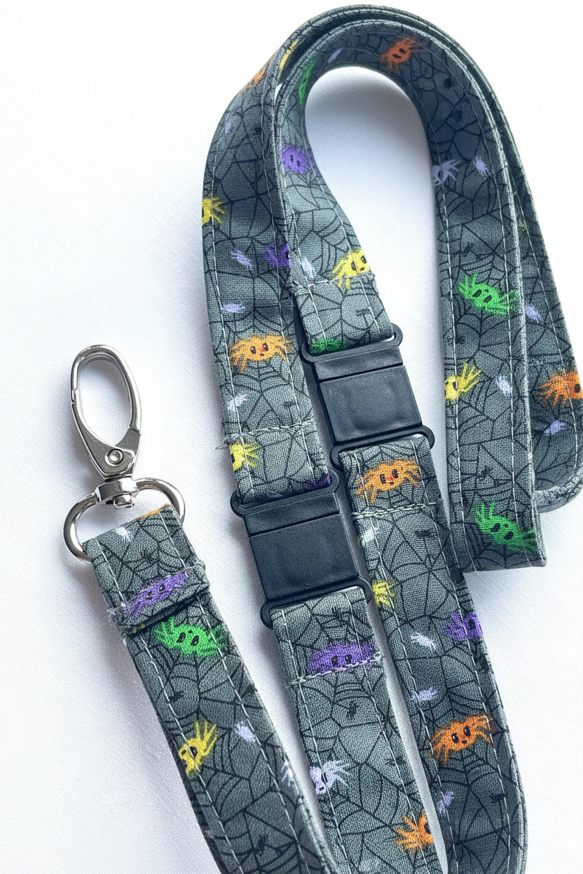 Spiders fabric lanyard