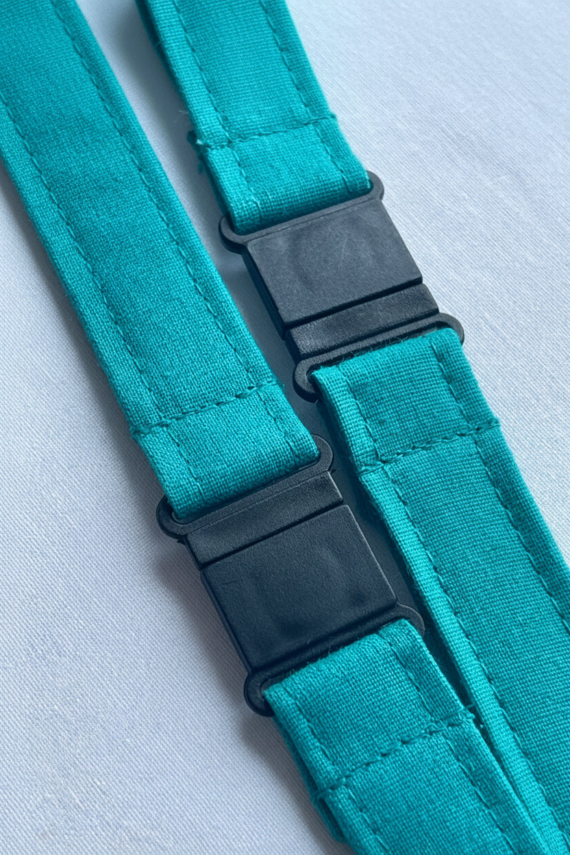 Plain Teal Fabric safety Breakaway Lanyard