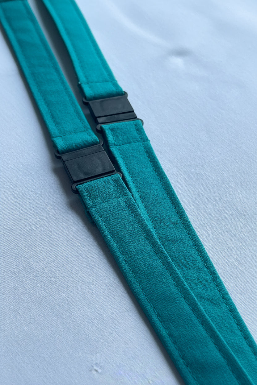 Plain Teal Fabric safety Breakaway Lanyard