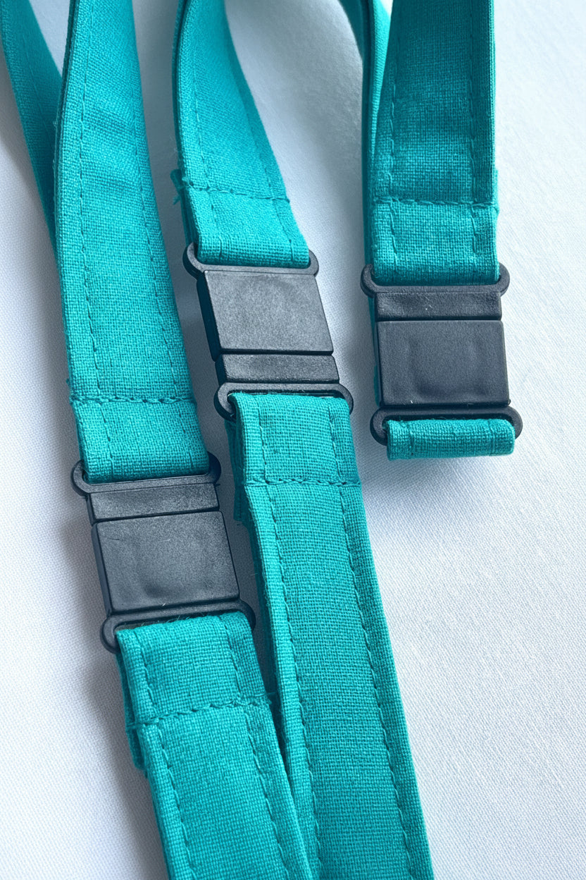 Plain Teal Fabric safety Breakaway Lanyard